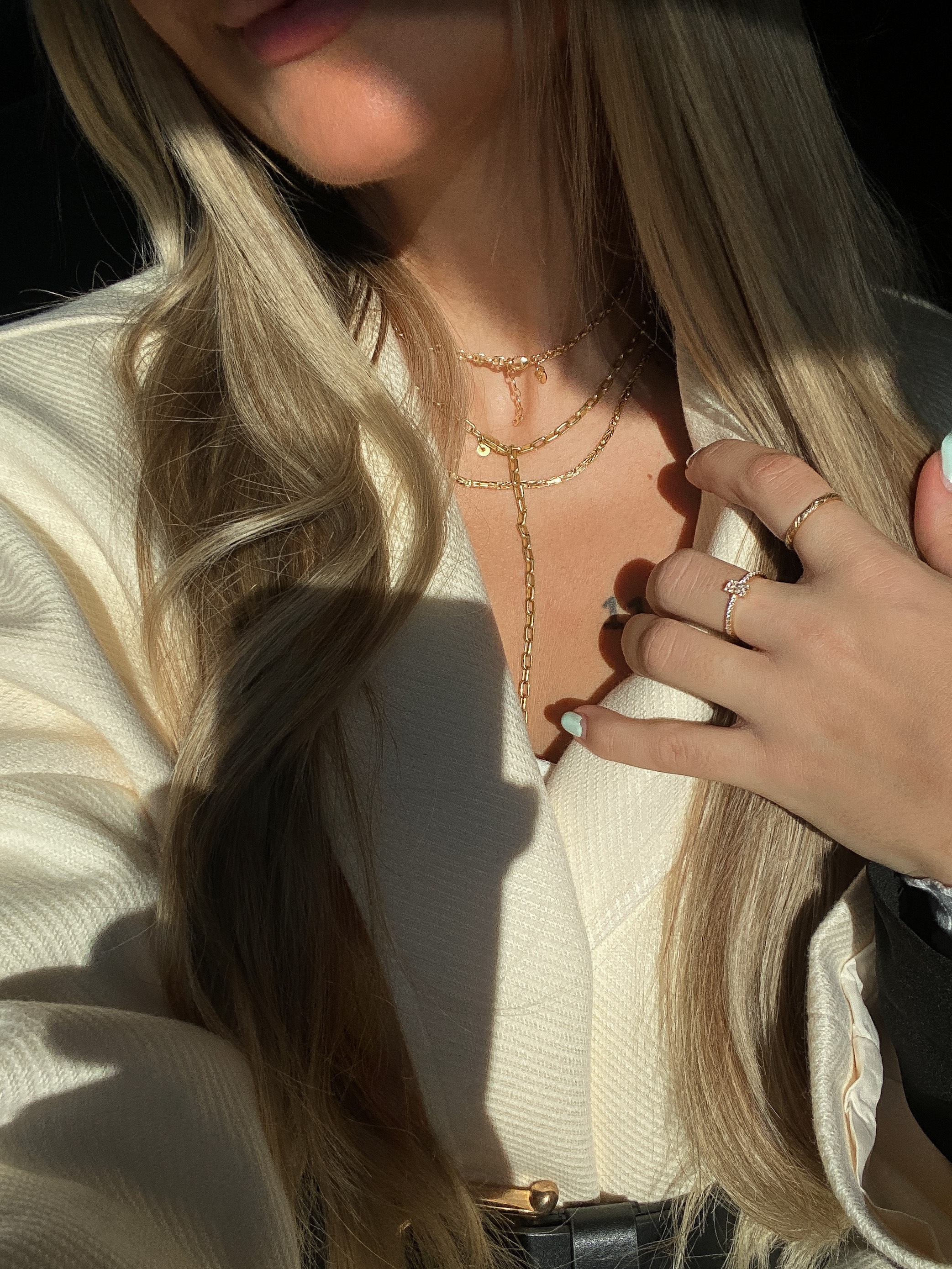 CAÏ Collierkettchen »925 Silber vergoldet Y-Kette Gliederkette«