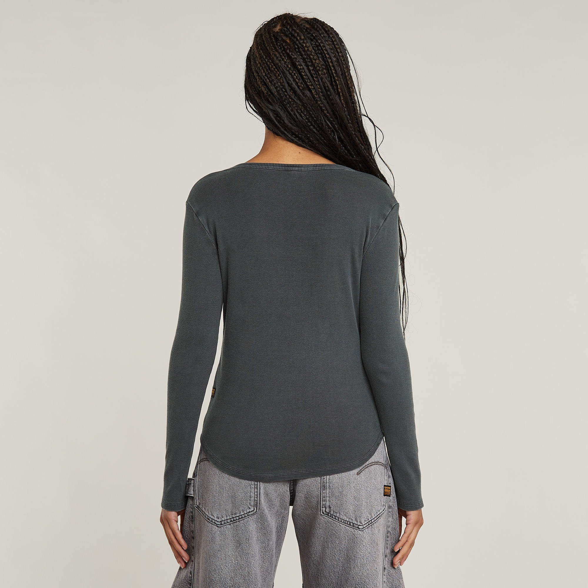 G-STAR Langarmshirt »Deep v slim«, mit Knopfverschluss