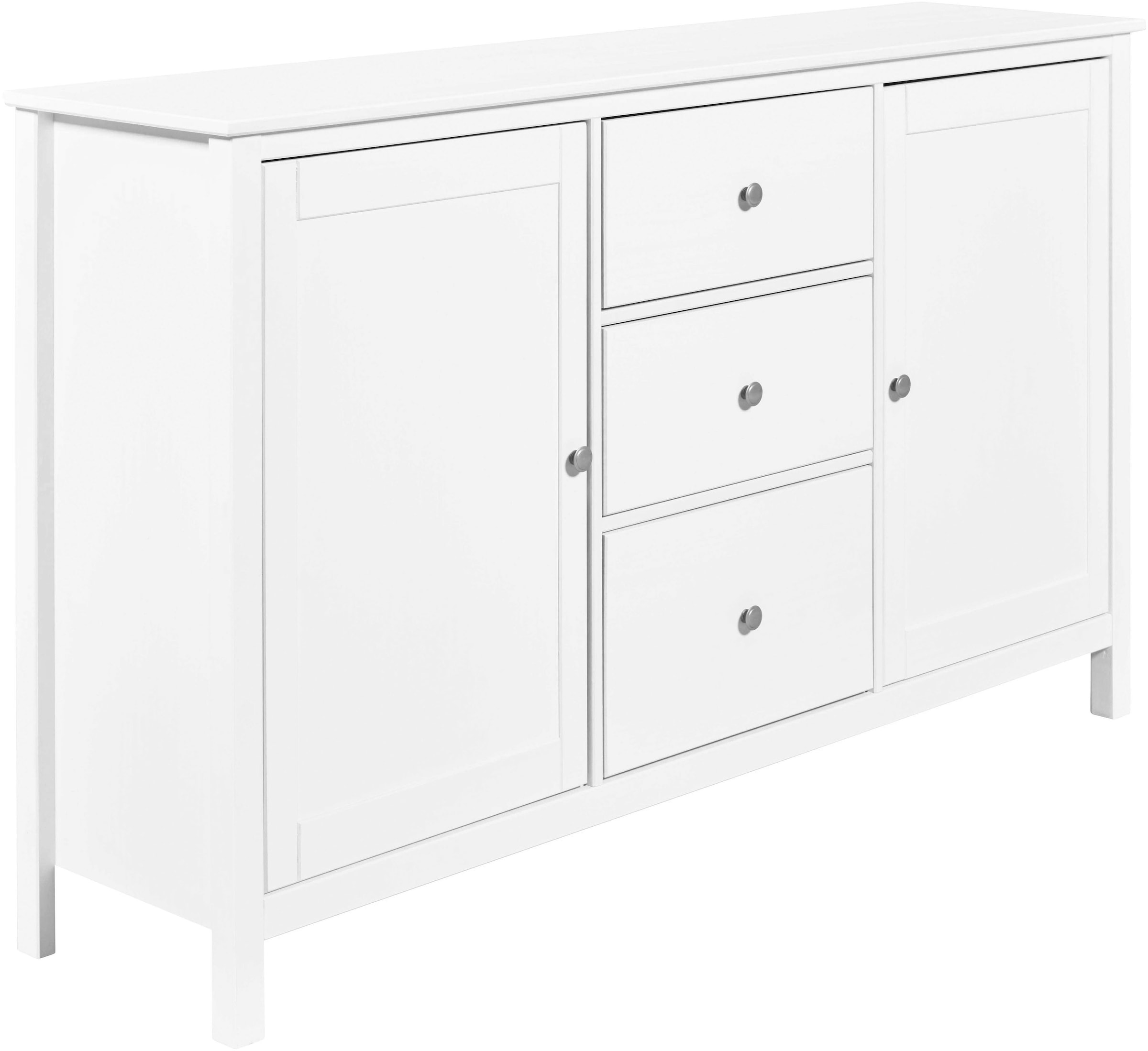 Inter Link Kombikommode »Pinora, Kiefer Massivholz, Weiss, 160 x 39,50 x 96 cm, viel Stauraum« 1 Stk. tlg. Sideboard im modernem Skandi Look, 3 Schubladen, 2 Türen
