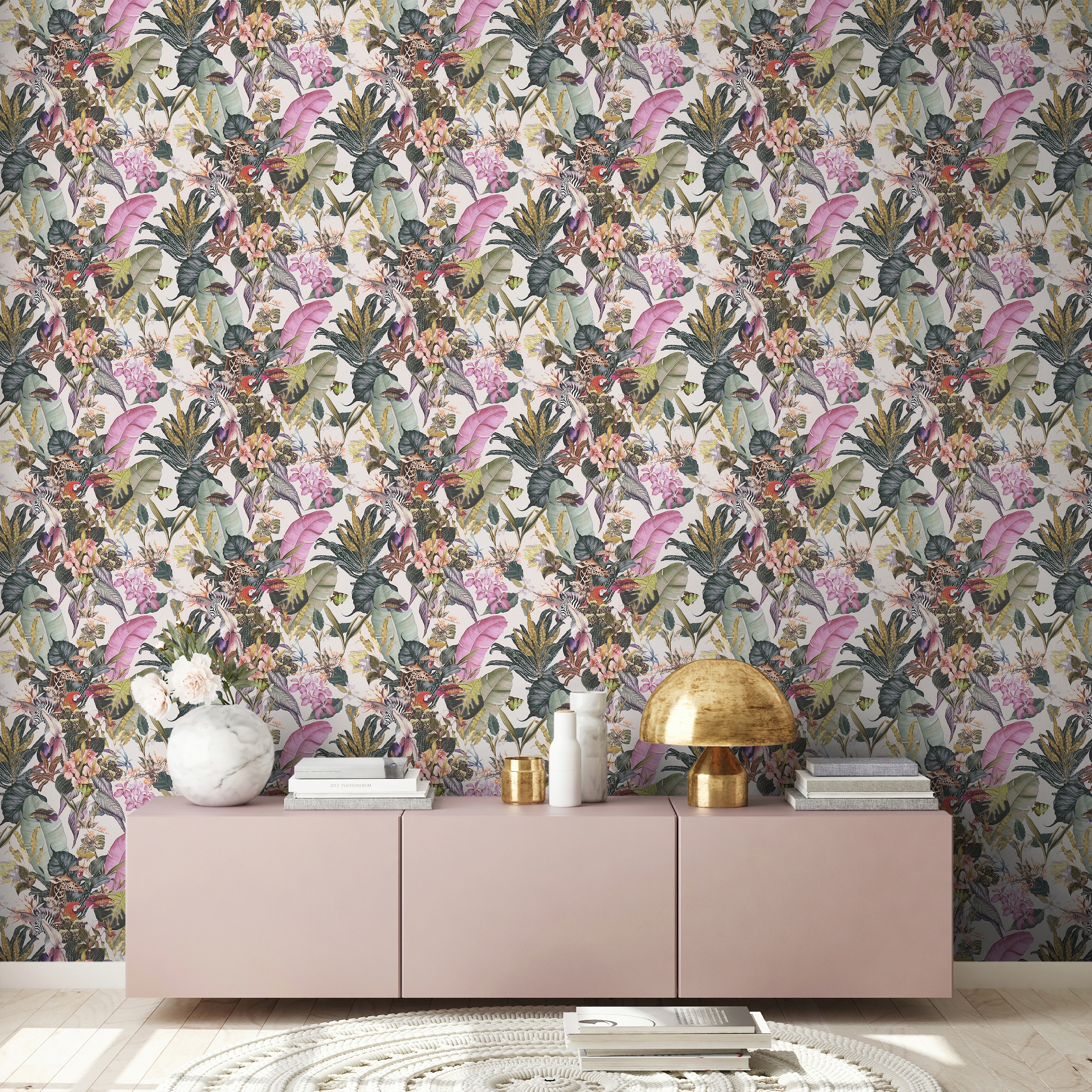 A.S. Création Vliestapete »Dream Flowery« Wald | botanisch | floral glatt Tiertapete Tapete Blumenoptik Tapeten Wohnzimmer Schlafzimmer Küche
