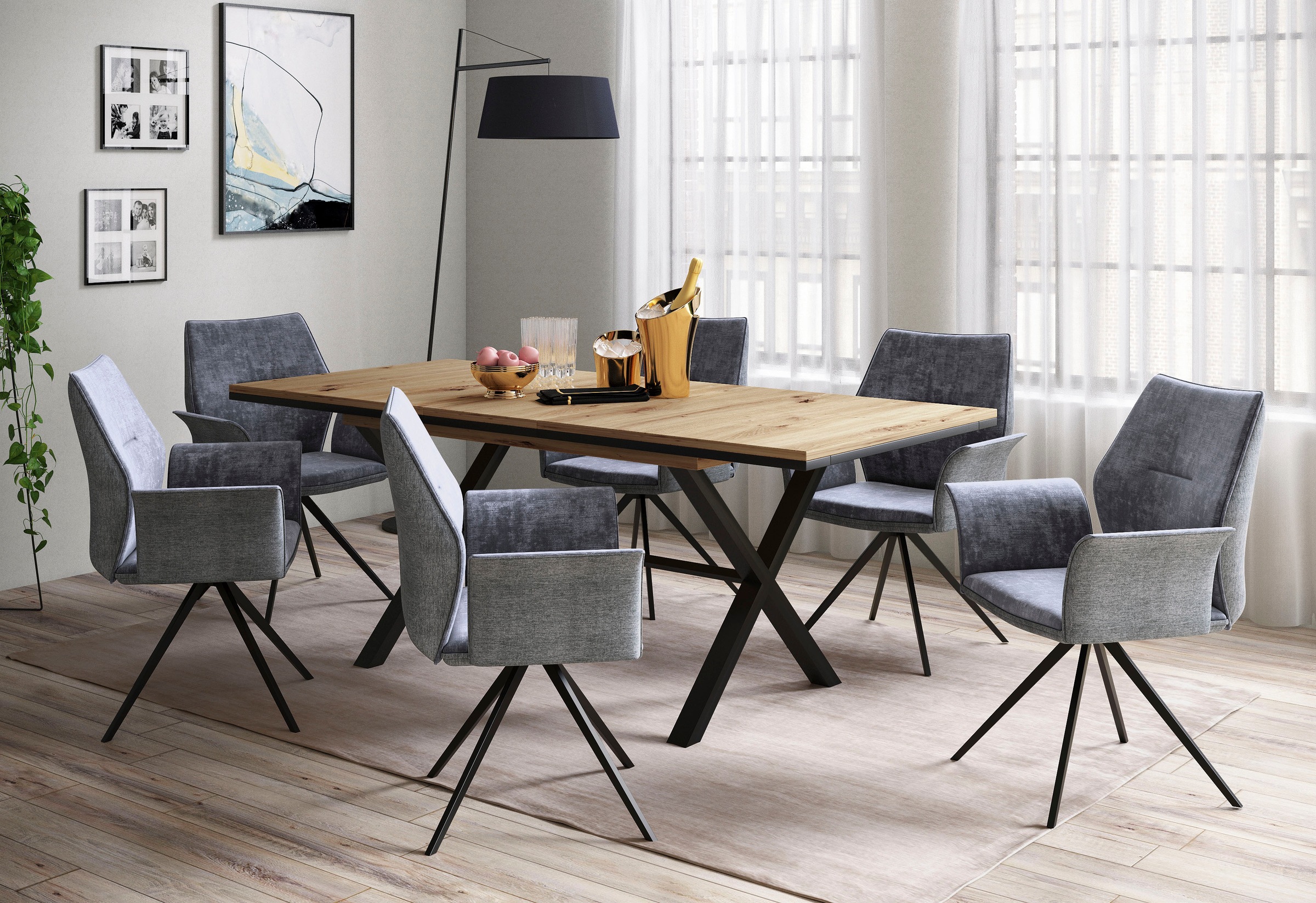 Thumbnail - HELA Esszimmersessel "SUSANNE" Set, Esszimmerstuhl, Drehstuhl, 1 oder 4 Stück