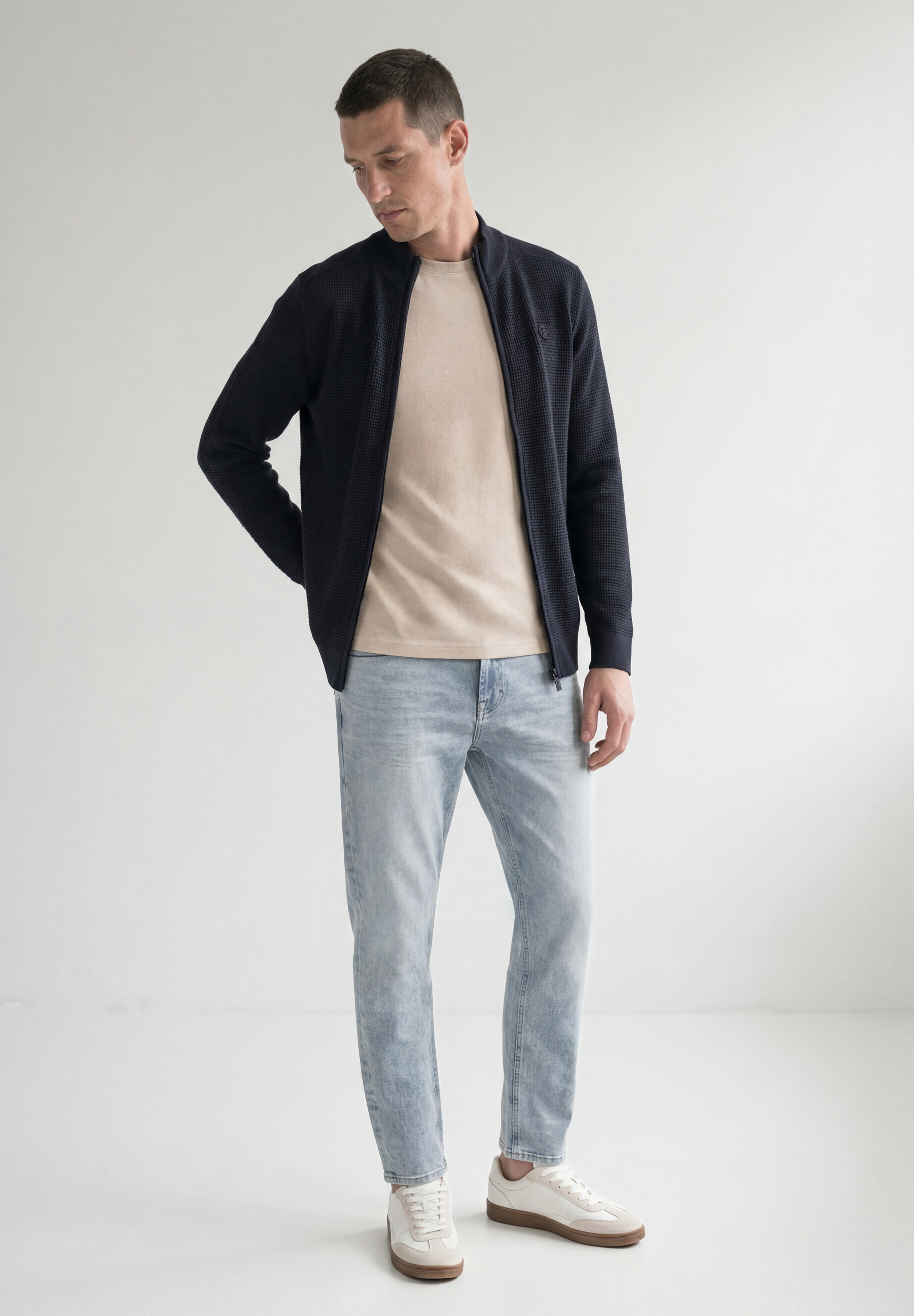STREET ONE MEN Strickjacke aus reiner Baumwolle