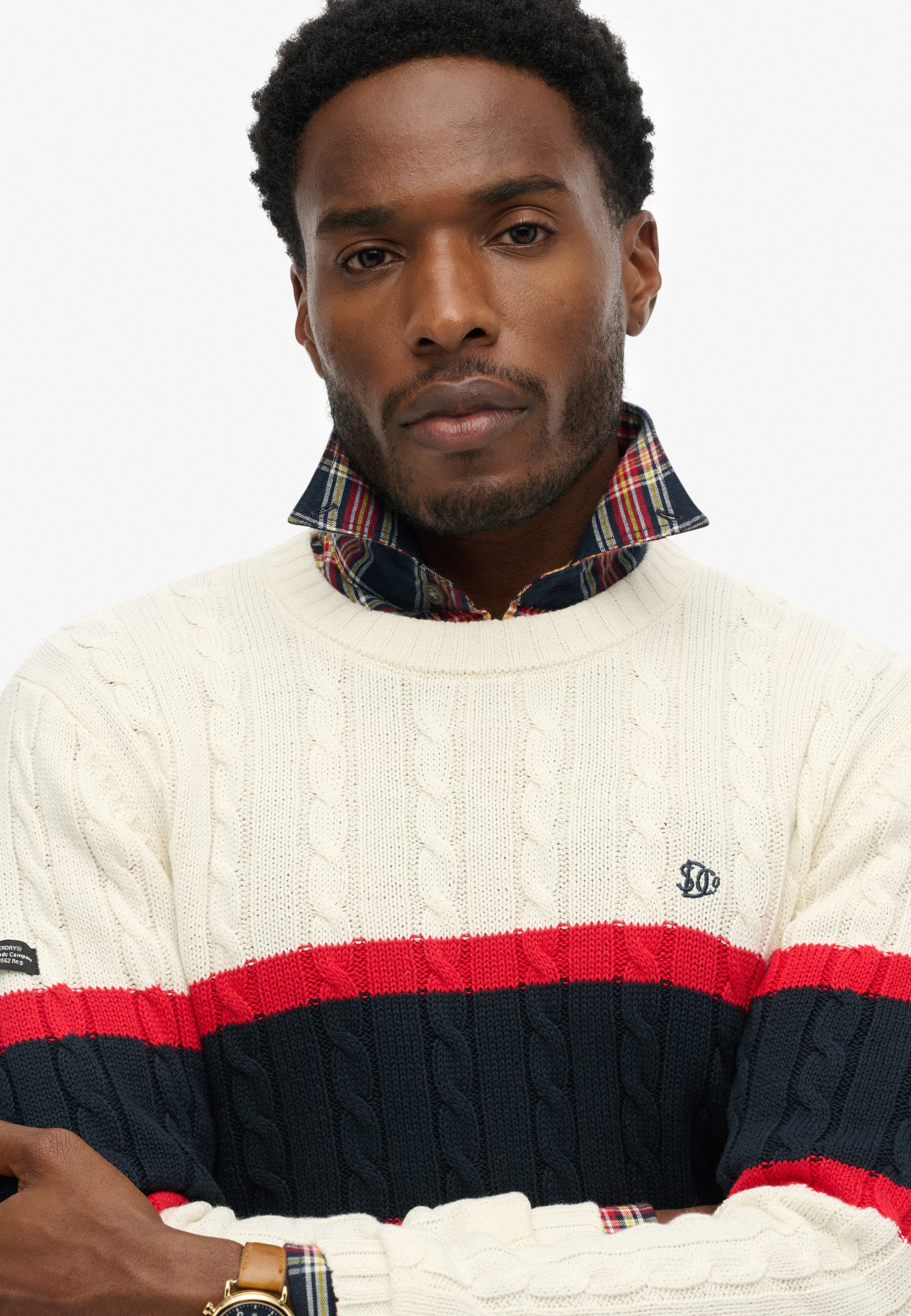 Thumbnail - Superdry Strickpullover "Cotton Stripe Cable Jumper"