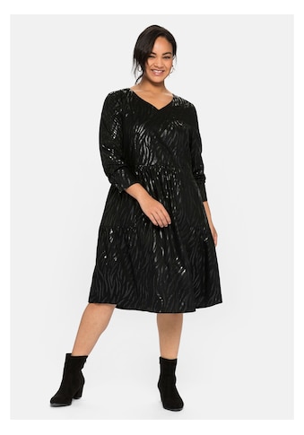 Sheego Partykleid »Kleid«, mit tonalem Animal-Print, mit langem Arm kaufen