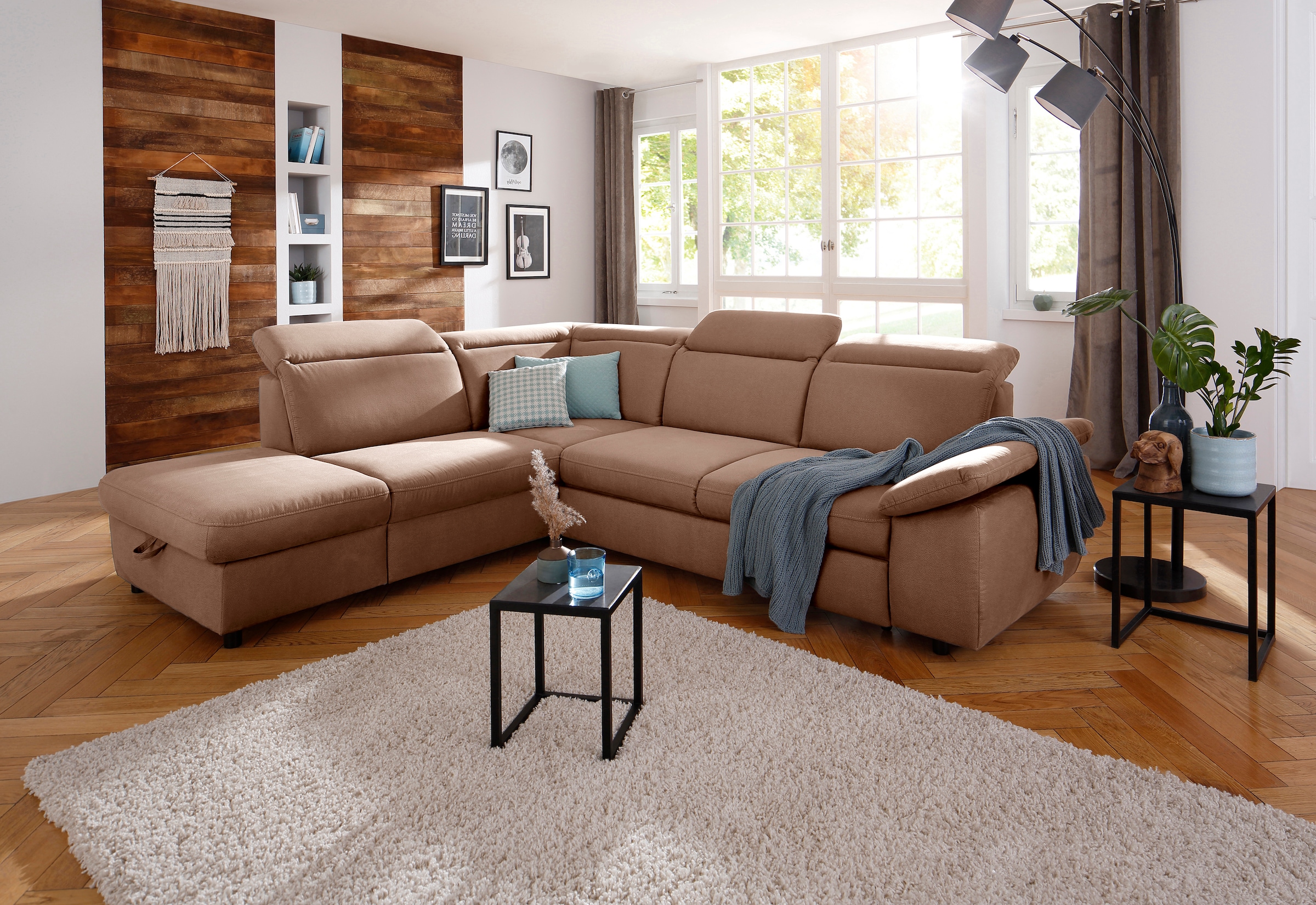 OTTO home Ecksofa "Mauritius L-Form" mit Ottomane, mit Kopfteil- und Armlehnverstellung