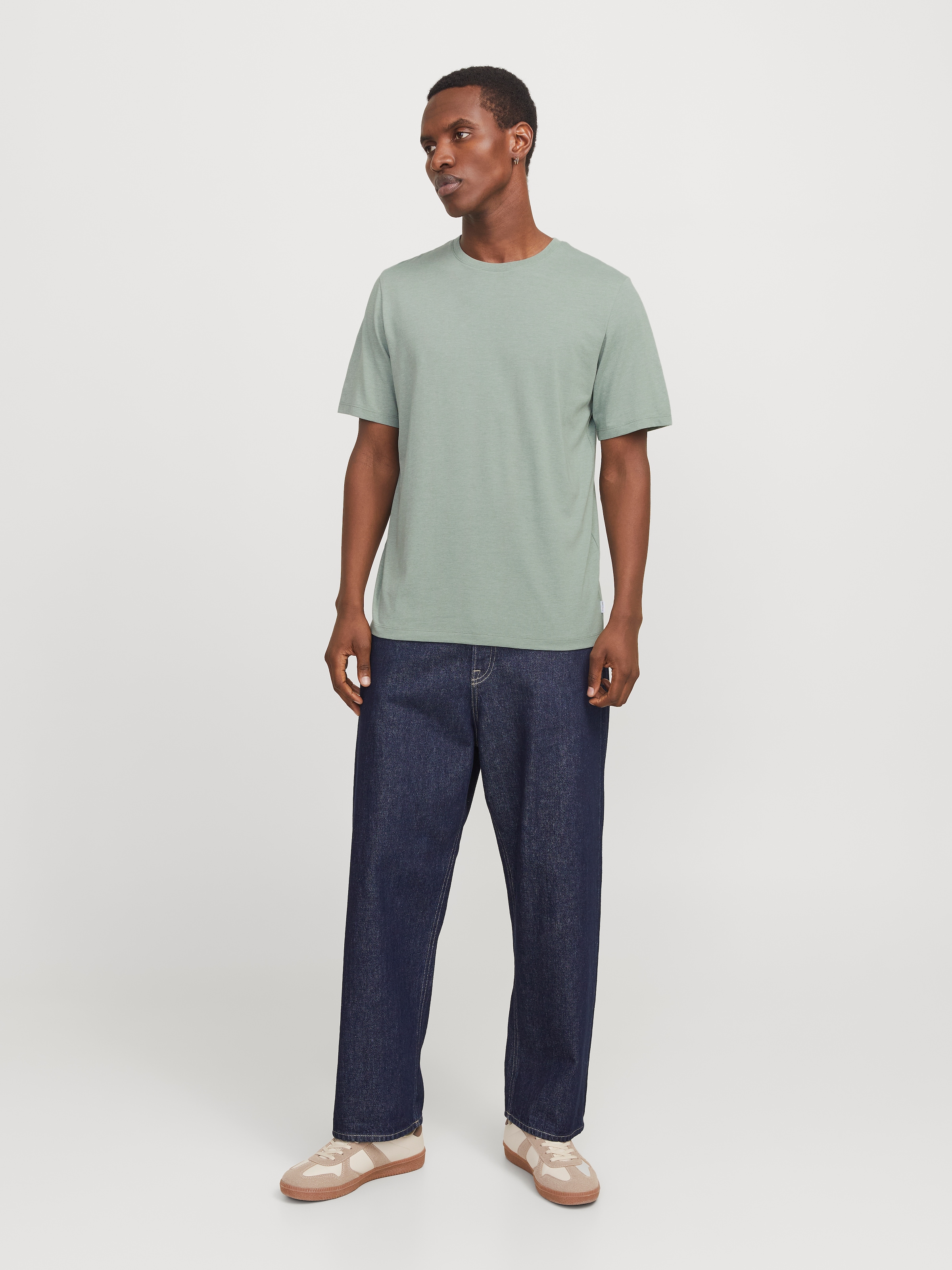 Jack & Jones Rundhalsshirt »JJEORGANIC MELANGE TEE SS O-NECK NOOS«, in Melange Optik