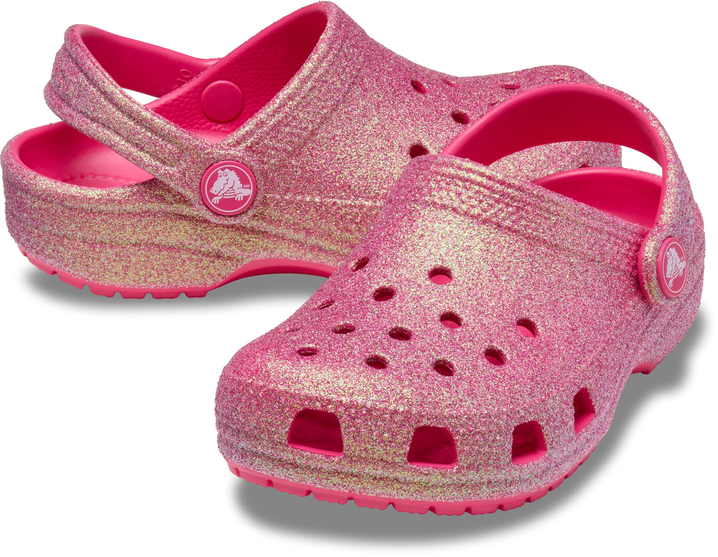Crocs Clog »Classic Iridescent Glitter«, Glitzerschuh, Sandale, Hausschuh mit schwenkbarem Fersenriemen
