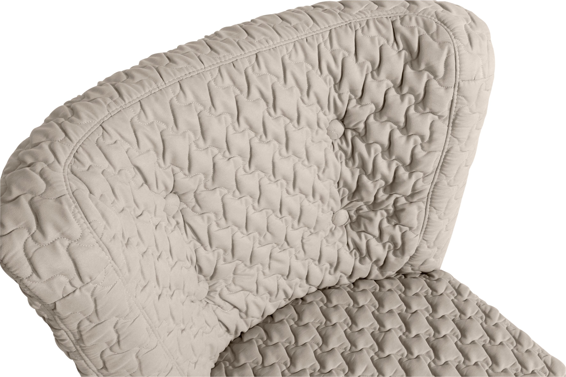 Max Winzer® Sessel »Nikki, Loungesessel, geschwungene Rückenlehne, Knopfheftung im Rücken«, im Retrolook, mit gestepptem Bezug, Solitärmöbel