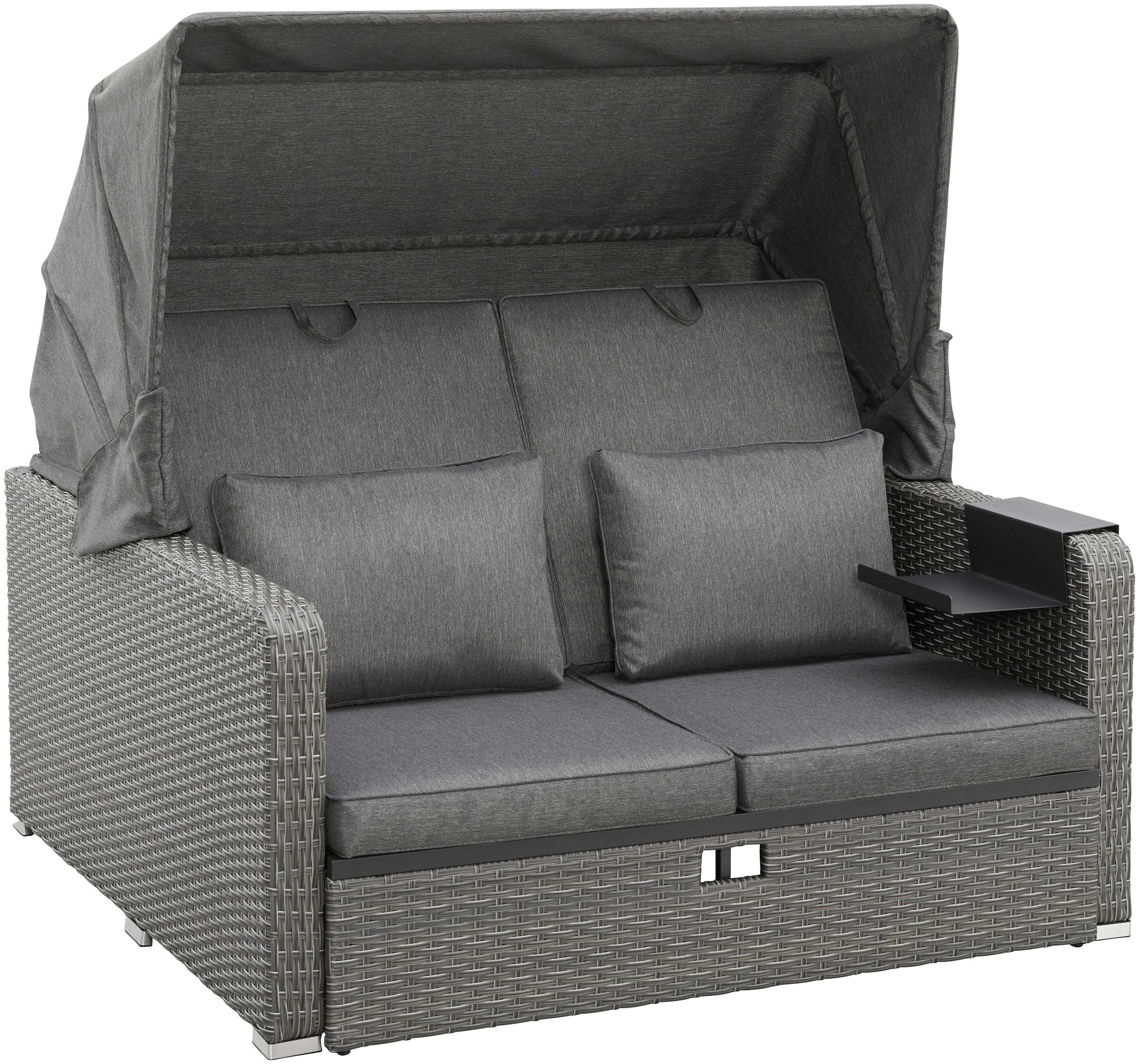 KONIFERA Loungebett "Sylt" ausziehbares Sofa, Hängetisch, mit klappbarem Da günstig online kaufen