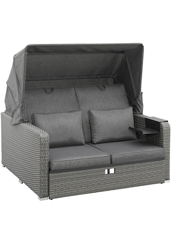 Loungebett »Sylt«, (Set, 8 St.), ausziehbares Sofa, Hängetisch, mit klappbarem Dach,...