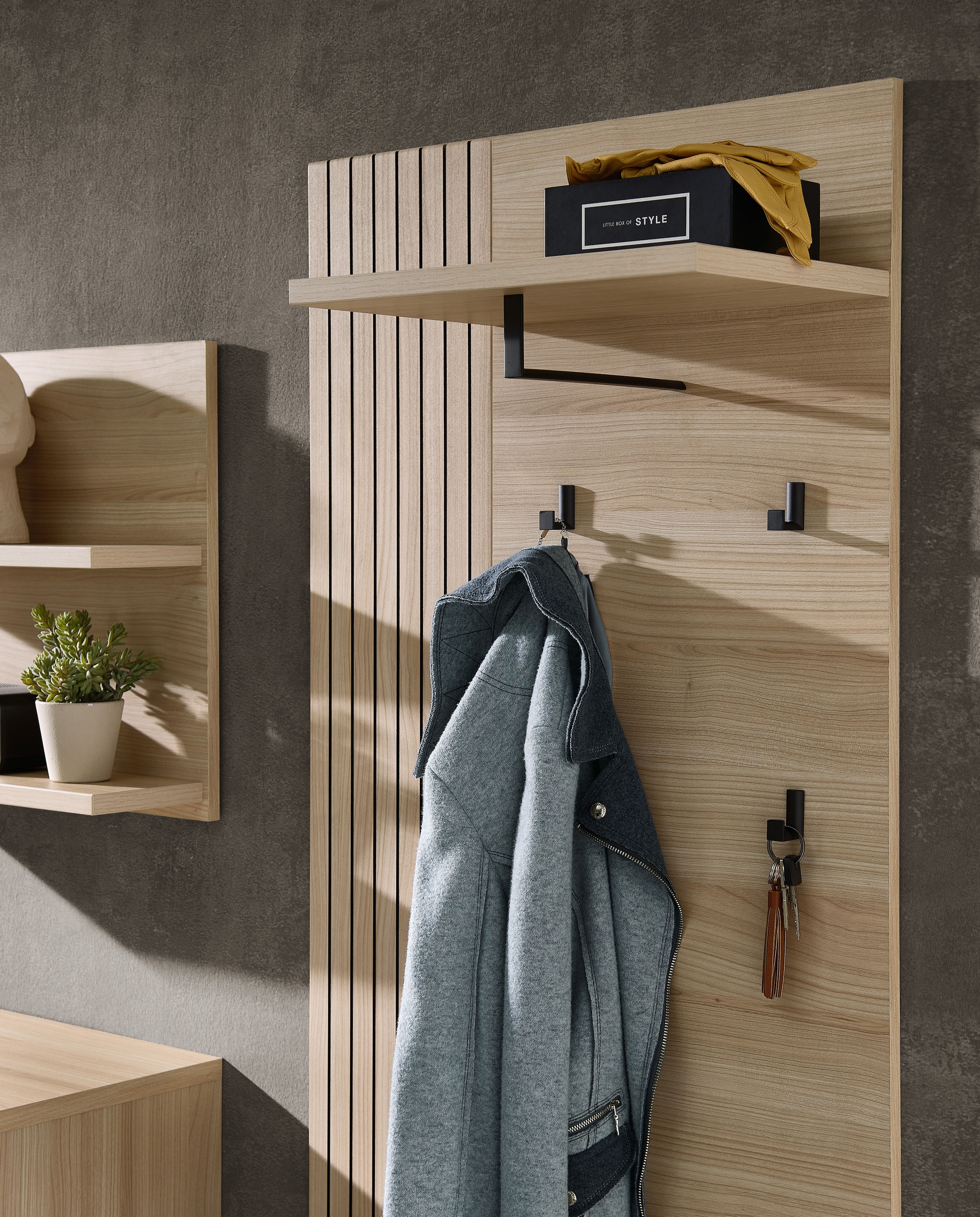 Innostyle Garderobenpaneel »Pisa Garderobenpaneel« 1 Stk. tlg. 1Boden, 4 Haken, Ansatzstück montierbar