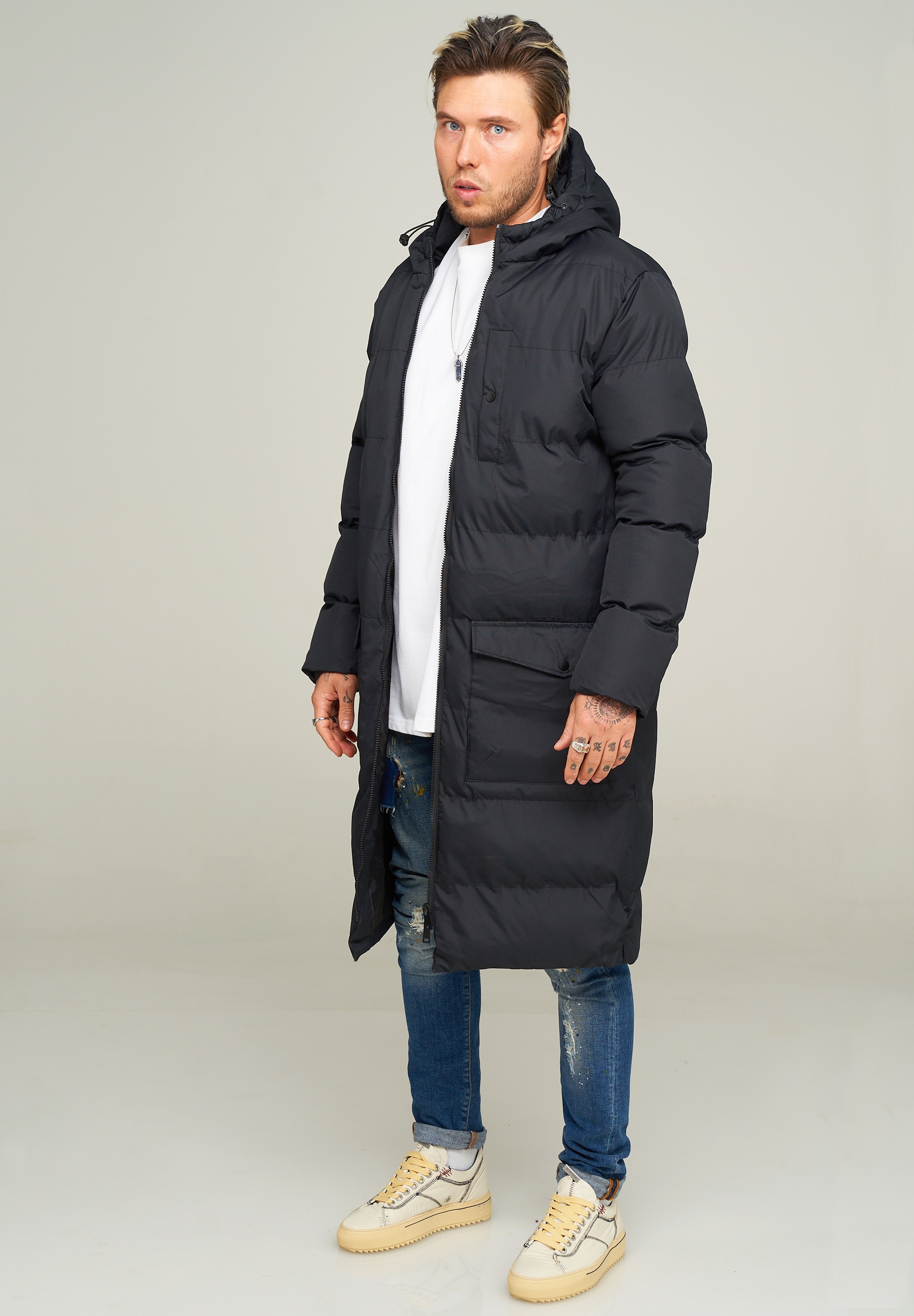 behype Parka »LONGLINE PUFFER PARKA«, mit Kapuze