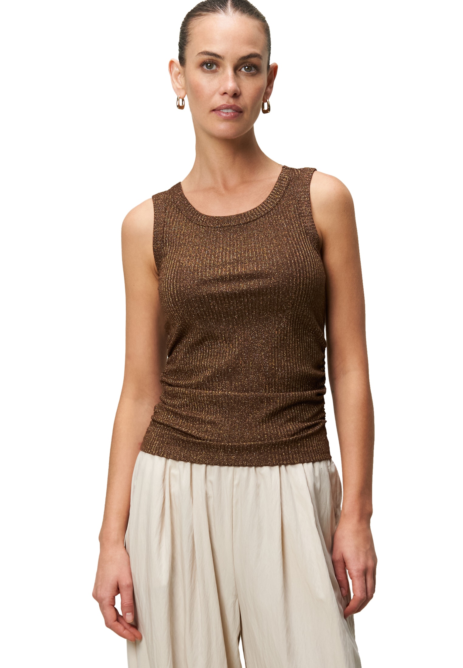 Zero Tanktop "Damen Top mit Glitzer" drapiert /gerafft günstig online kaufen