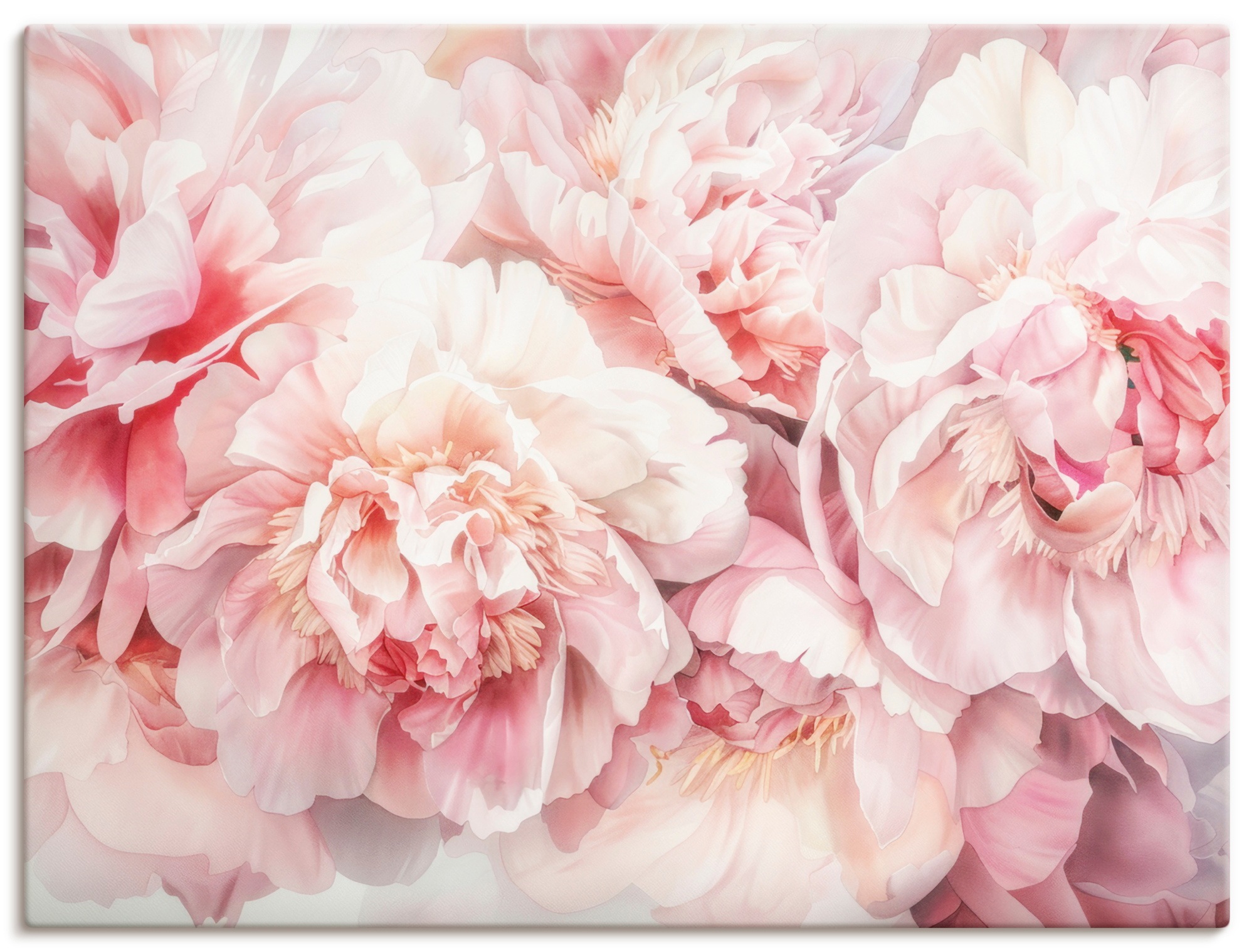 Wandbild ARTLAND "Rosa Farbene Pfingstrosen Aquarell", farbe bild(er): pink, B:40cm H:30cm, Bilder, als Alubild, Leinwandbild, Poster, Wandaufkleber in verschied. Größen 4