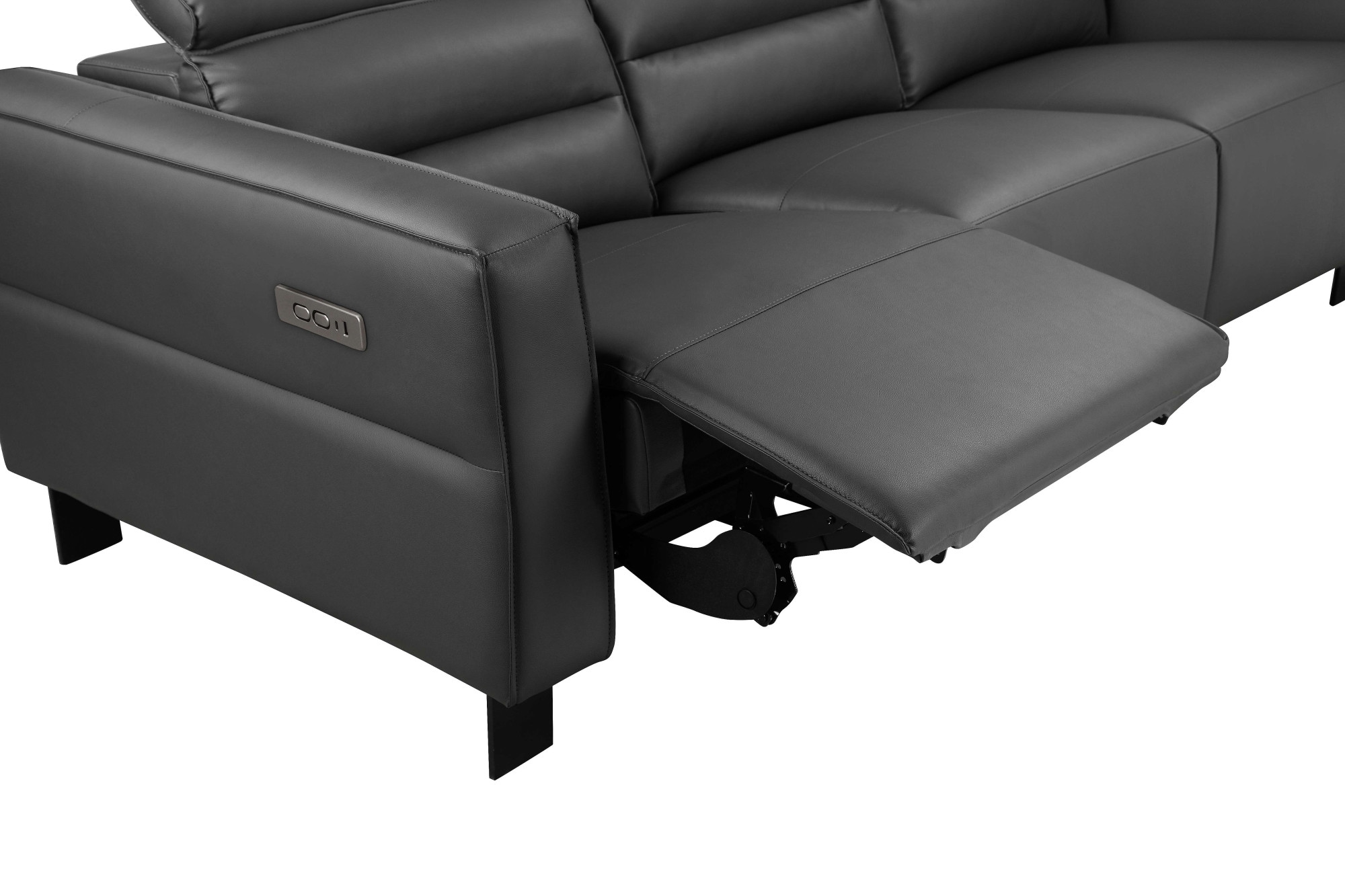 Places of Style 3-Sitzer »Carpari, 224cm, manuelle od. elektrische Relaxfunktion in 2 Sitzen«, mit USB-A/C, Kopfteilverstellung, Echtleder, Kunstleder, Webstoff