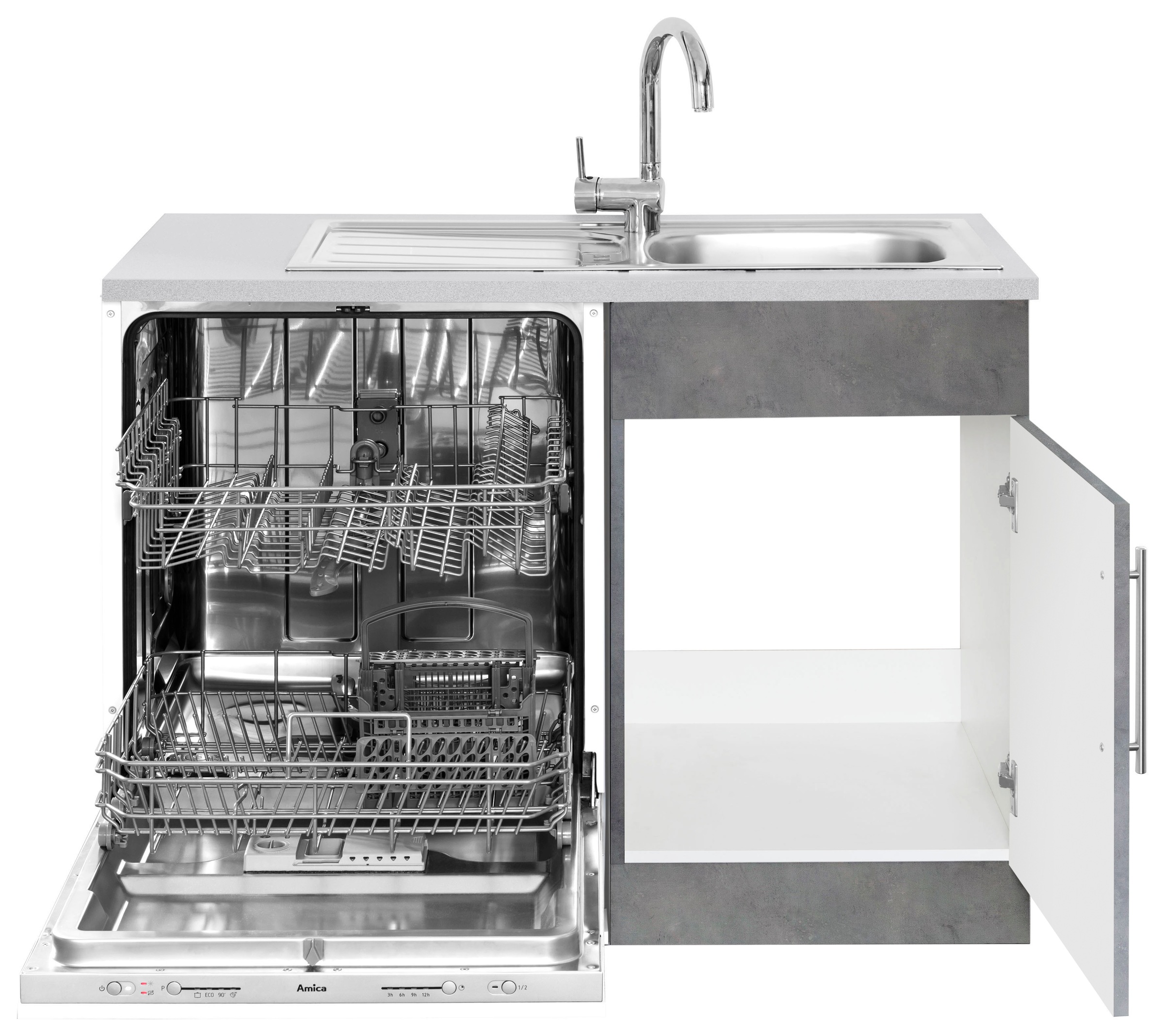 wiho Küchen Winkelküche »Cali«, mit E-Geräten, Stellbreite 220 x 170 cm