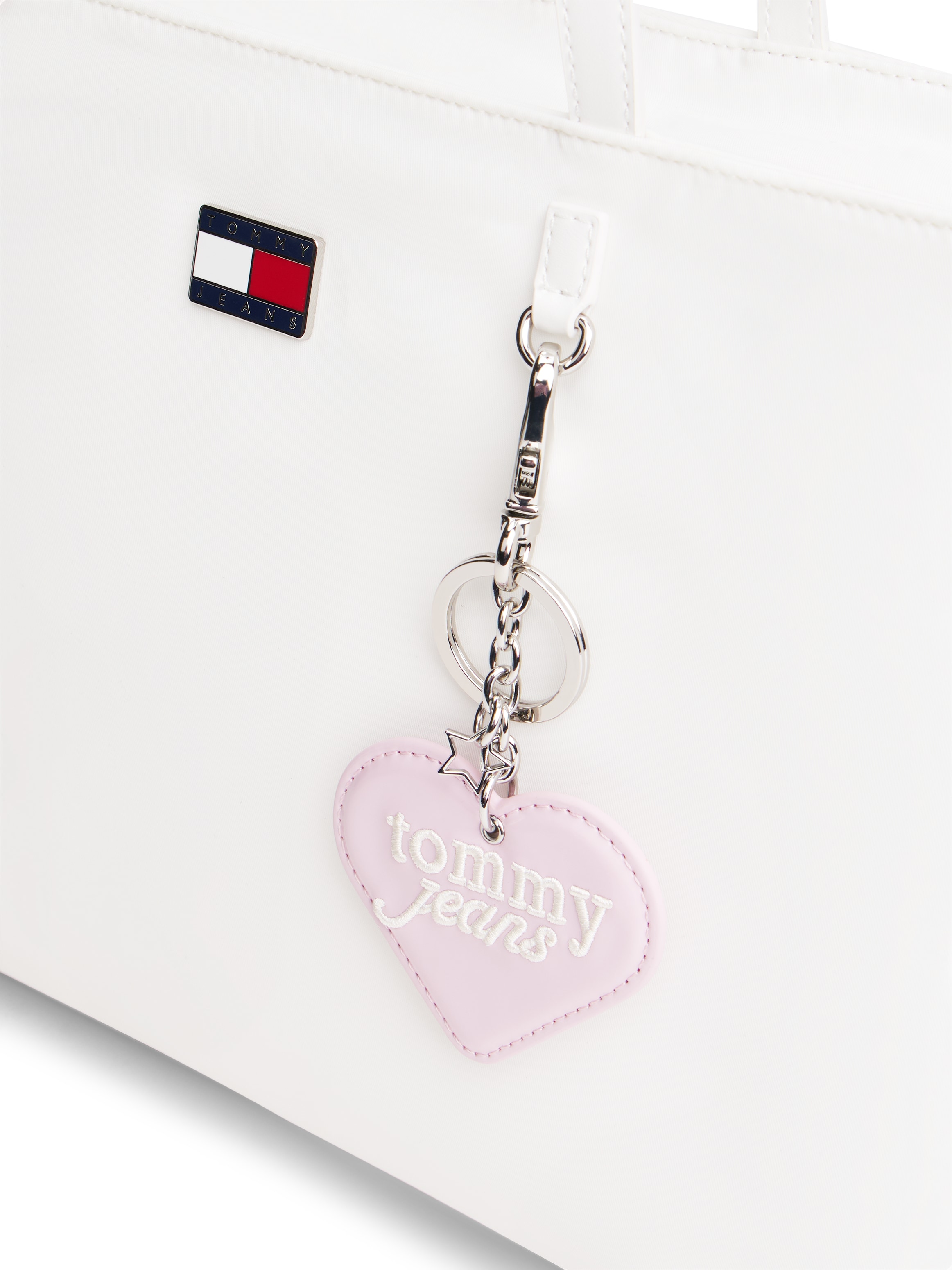 Tommy Jeans Tragetasche »TJW VALENTINES TOTE« , Damen Schultertasche, Shopper mit herzförmigem Anhänger