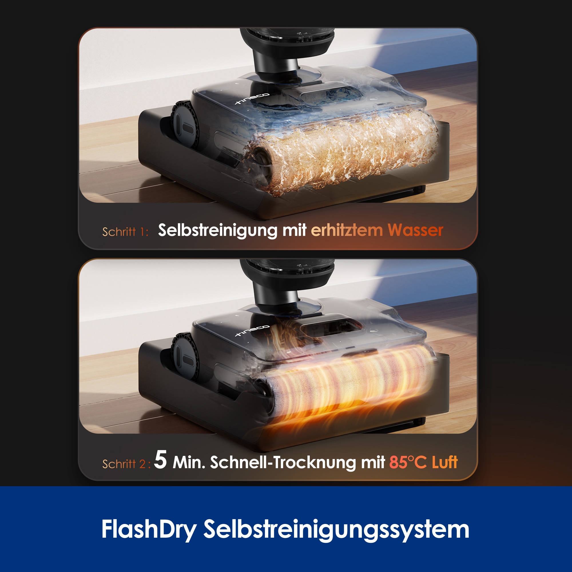 Tineco Nass-Trocken-Sauger »FLOOR ONE S7 Stretch Steam Plus« mit 160°C Dampfreinigung, Selbstantrieb, 80 Minuten