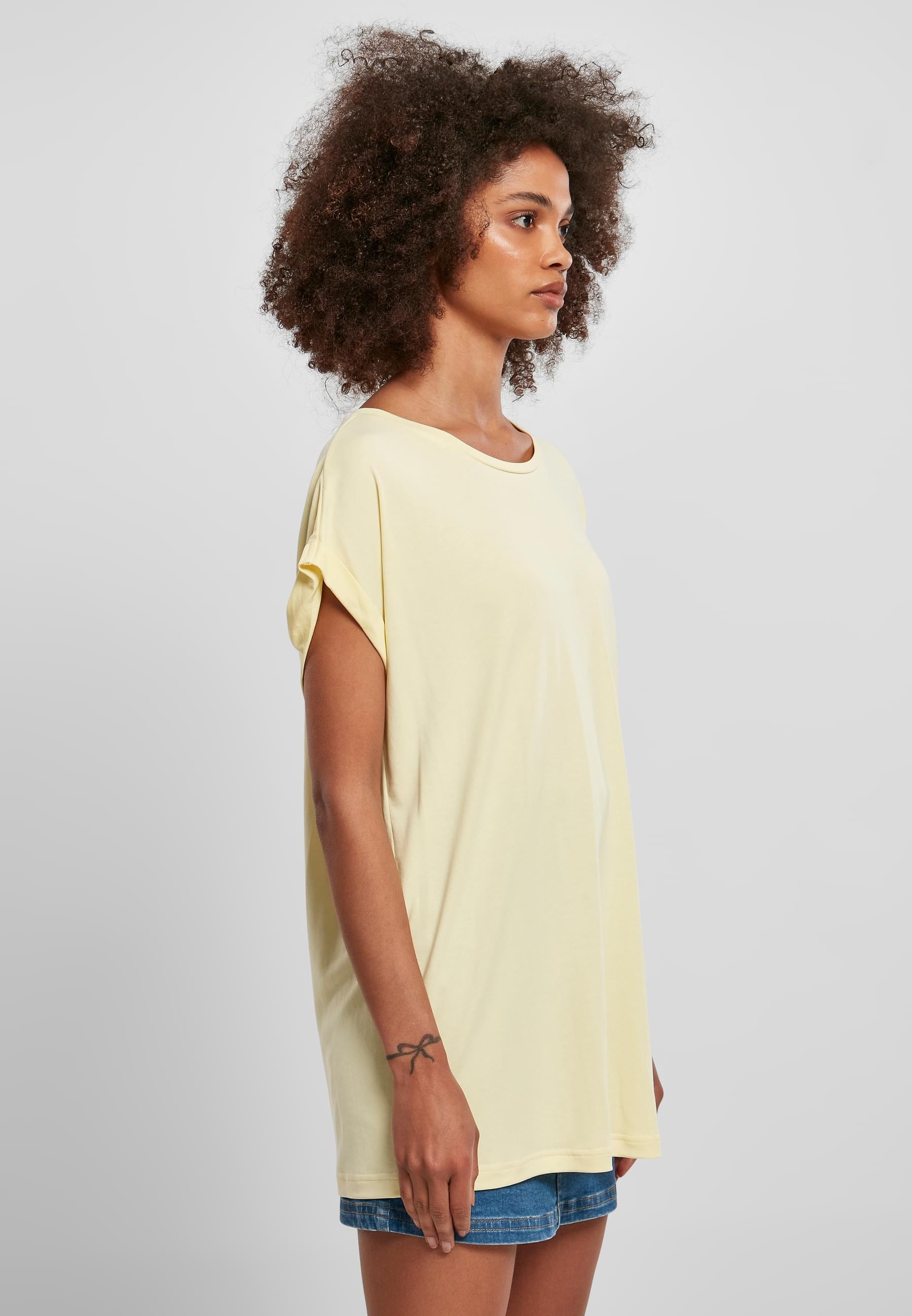 URBAN CLASSICS Kurzarmshirt »Urban Classics Damen Ladies Modal Extended Shoulder Tee«, (1 tlg.)