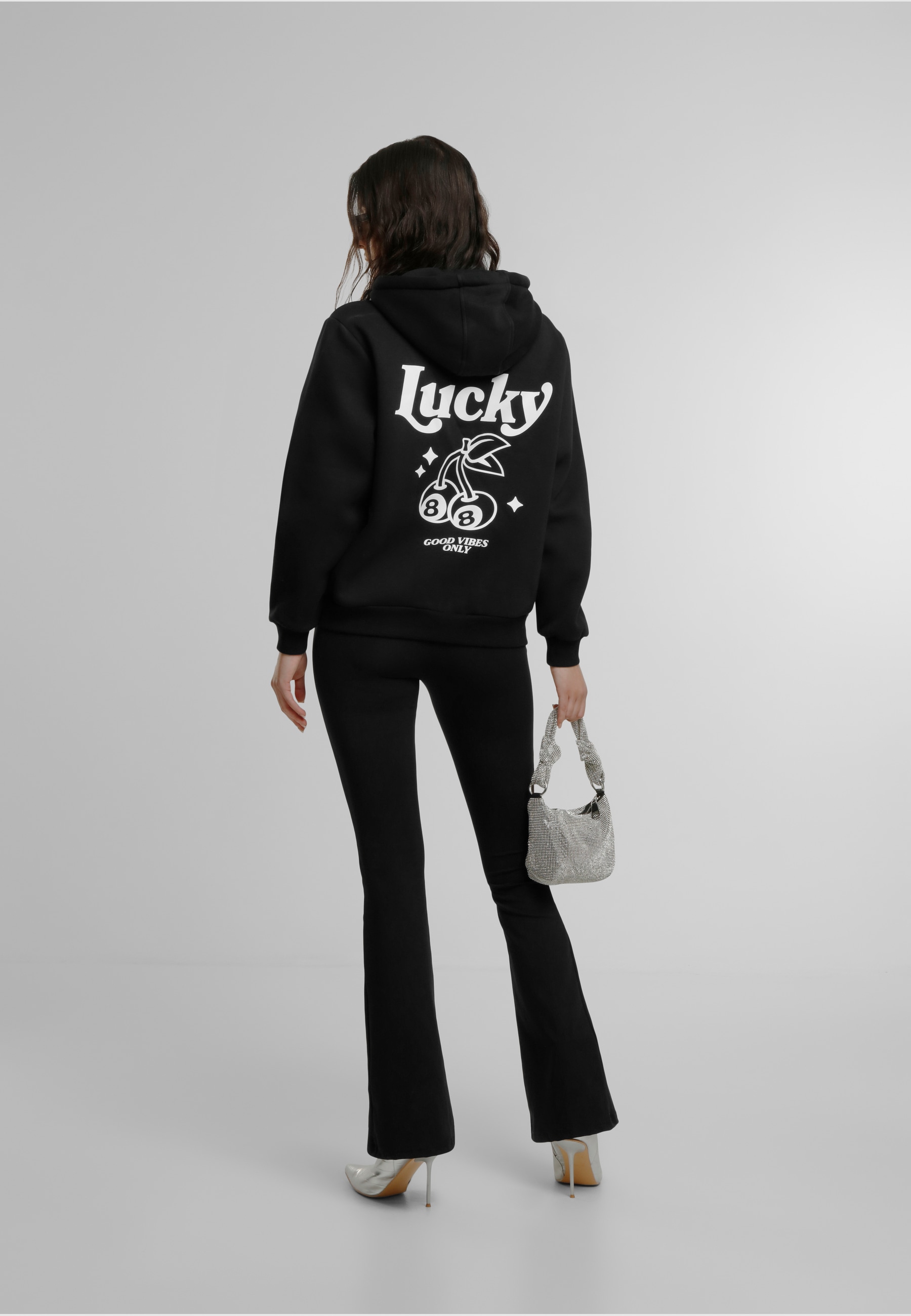 Miss Tee Kapuzenpullover »Miss Tee Lucky Cherry Ladies Fluffy Hoody«, (1 tlg.)