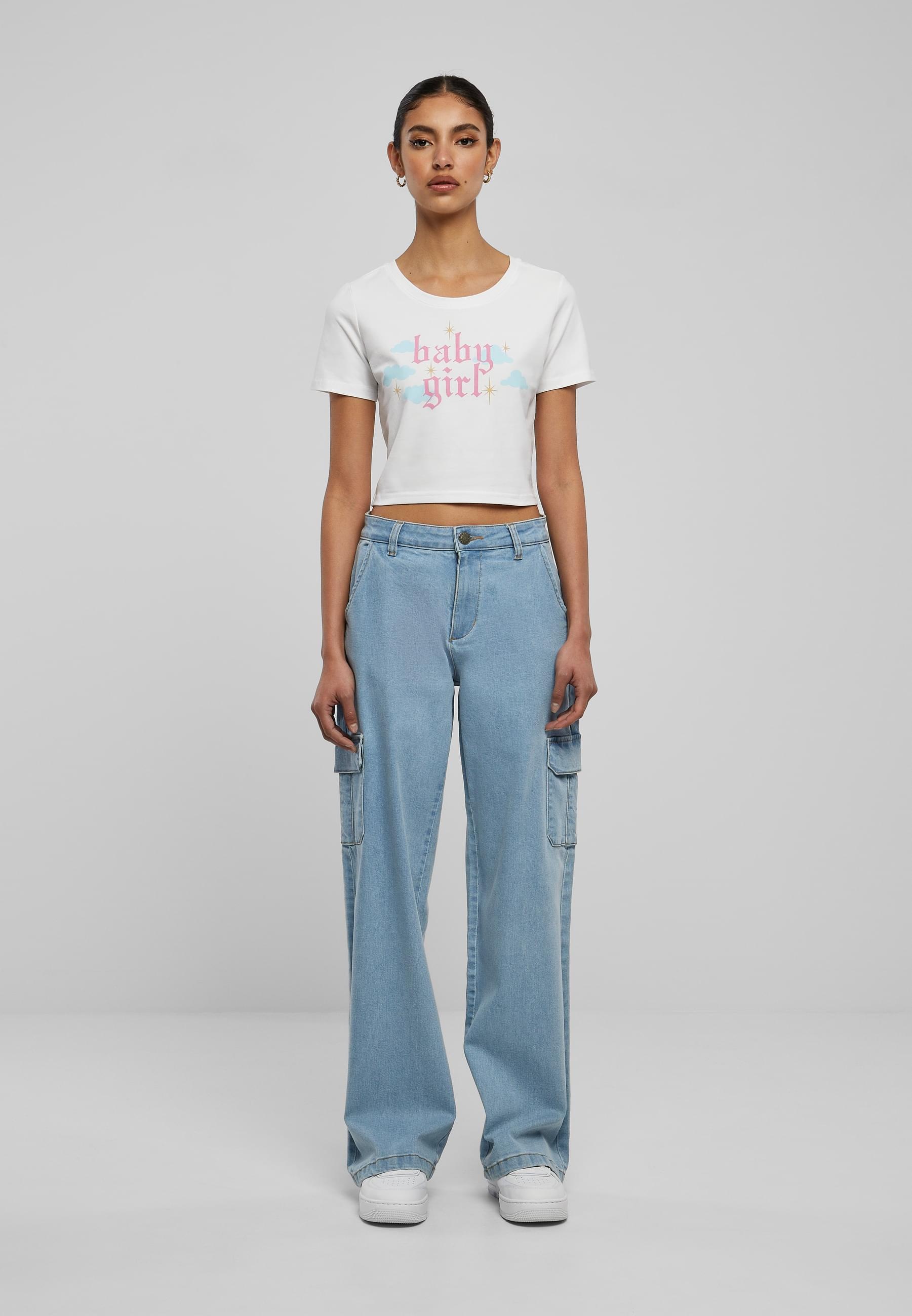 Miss Tee Kurzarmshirt »Miss Tee Damen Baby Girl Cropped Tee«, (1 tlg.)