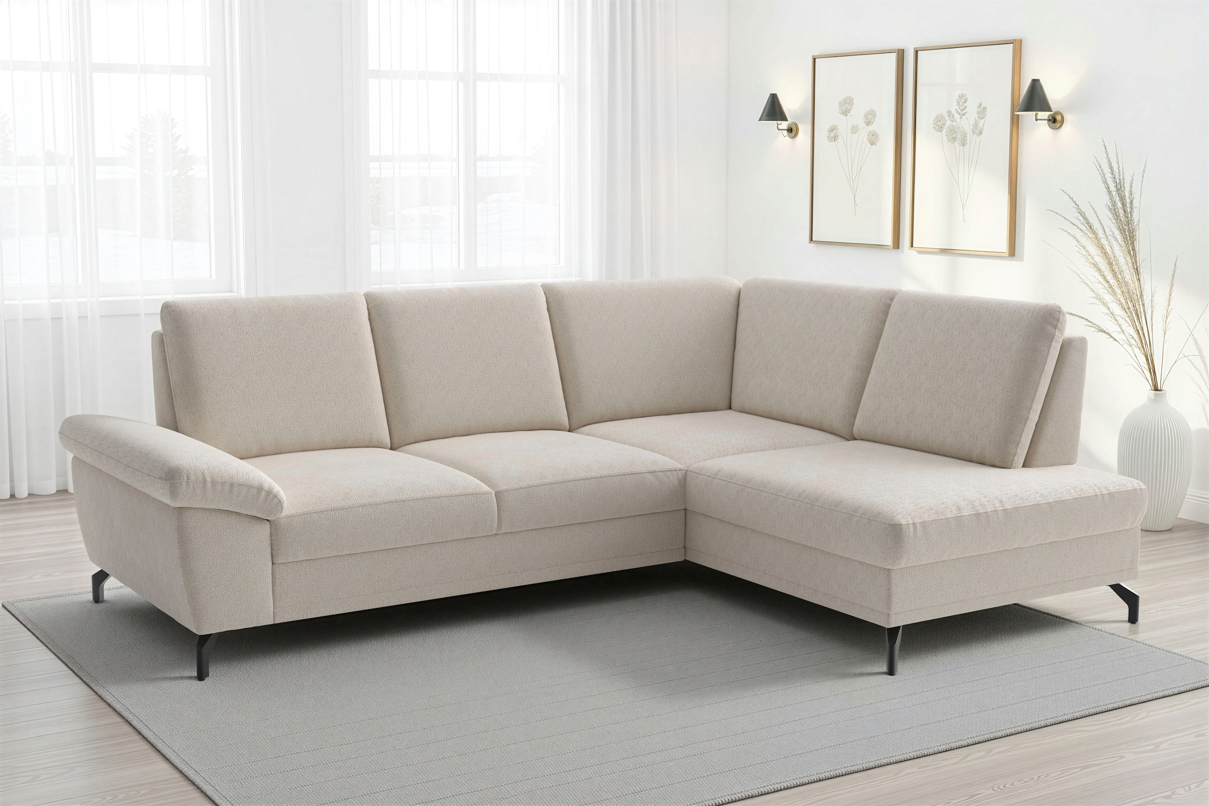 sit&more Ecksofa "Chelsea L-Form, B: 249 cm, Armteil- & Sitztiefenverstellung" optional Schlaffunktion und Bettkasten