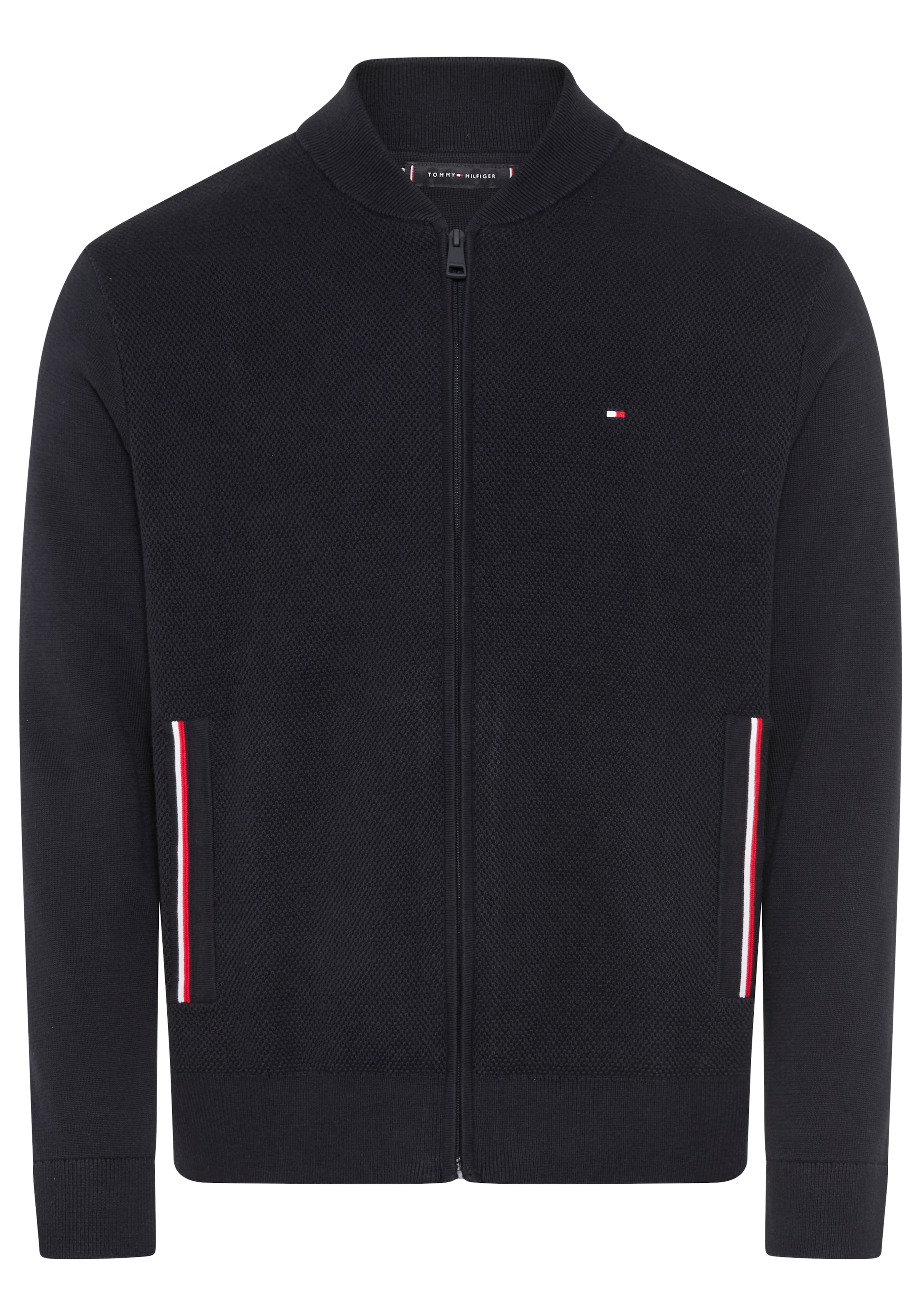 Tommy Hilfiger Strickjacke "RWB TEXTURED ZIP THROUGH BOMBER" günstig online kaufen