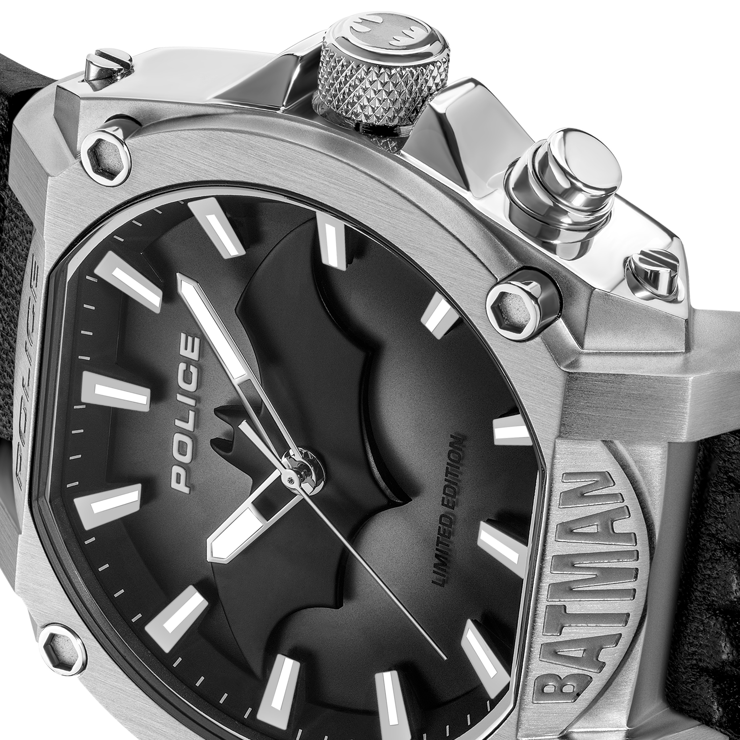Police Quarzuhr »Batman« Armbanduhr, Herrenuhr, Lederarmband, analog