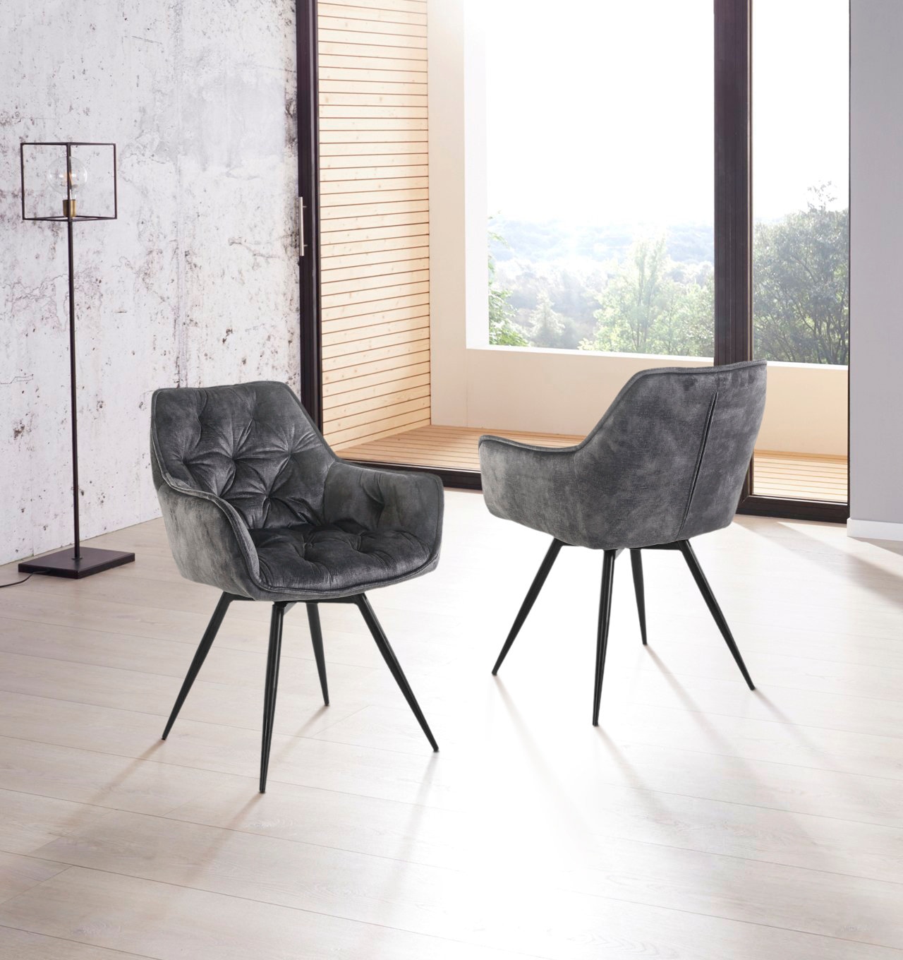 HELA Esszimmerstuhl "Mara" (Set) 2 Stk.Drehstuhl, Teddy Bezug, Webstoff ode günstig online kaufen