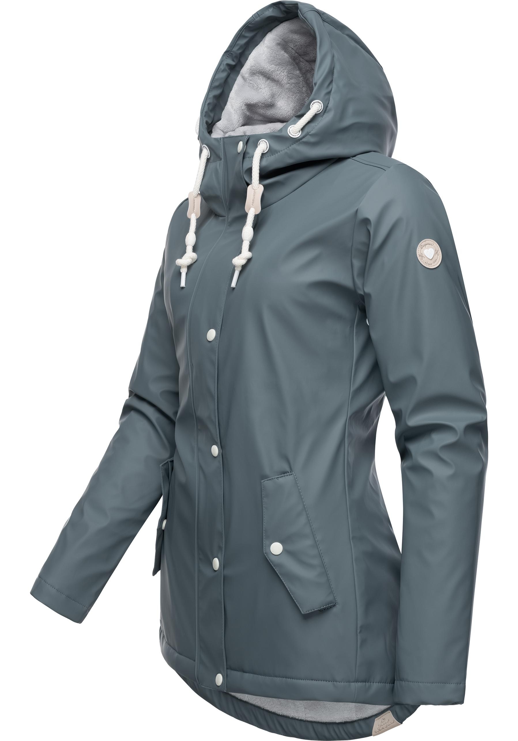Ragwear Regenjacke »Marge«, mit Kapuze, warm gefütterter Damen Winter Regenmantel