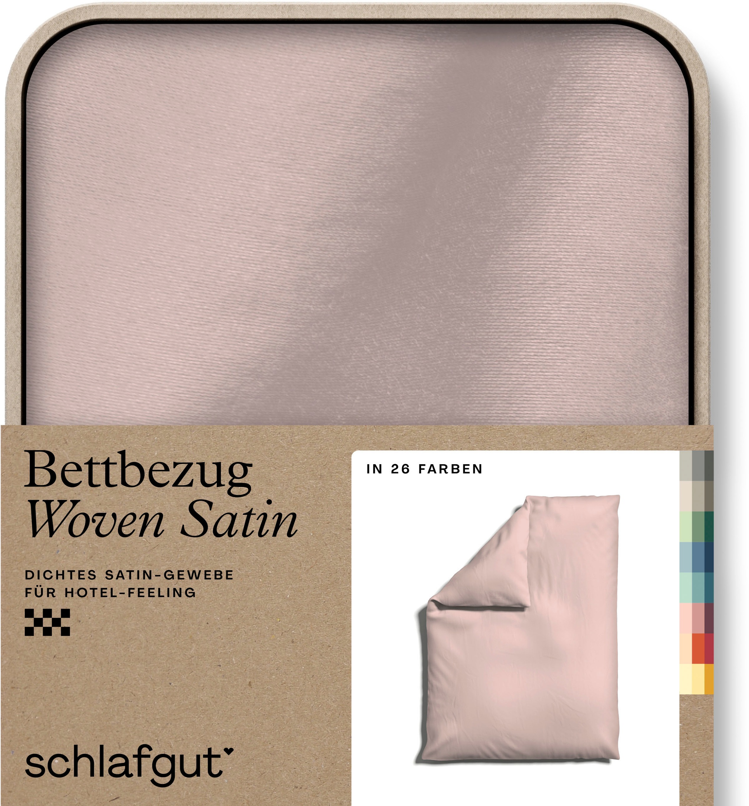 Schlafgut Bettbezug "Premium Woven Satin, 100% Baumwolle, Fadendichte 300TC" besonders dicht gewebt, Mix & Match: passender Kissenbezug erhältlich