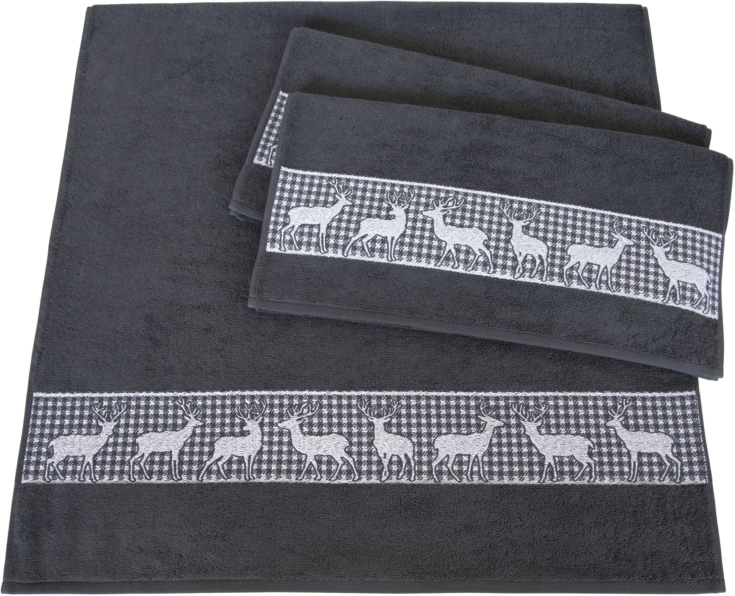 Dyckhoff Handtuch Set "Hirschparade" Set 3 Stk. Frottier Made in Germany (2 günstig online kaufen