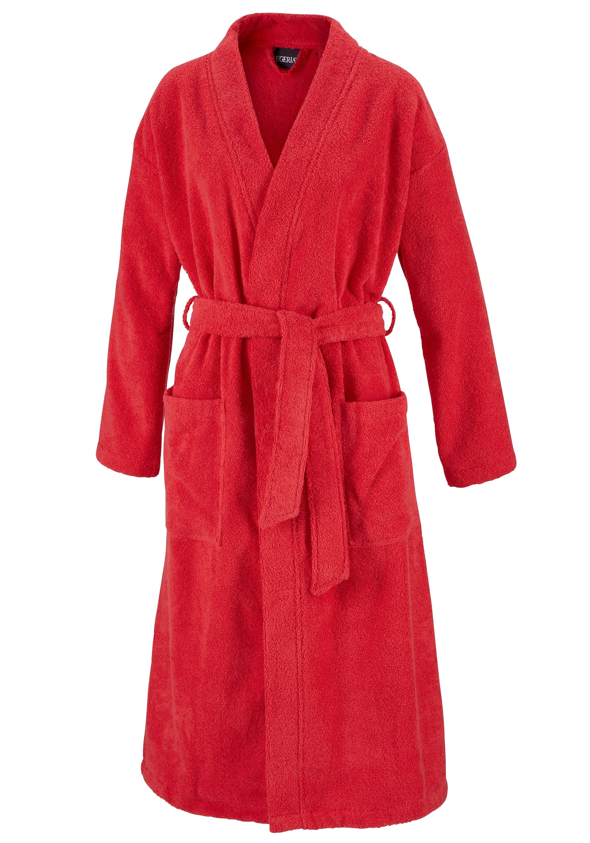 Unisex-Bademantel EGERIA, L:125cm, rot, Walkfrottee, Hausmäntel, "Topas, ideal für Sauna & Spa, Hotelbademantel, Morgenmantel", für Damen & Herren,