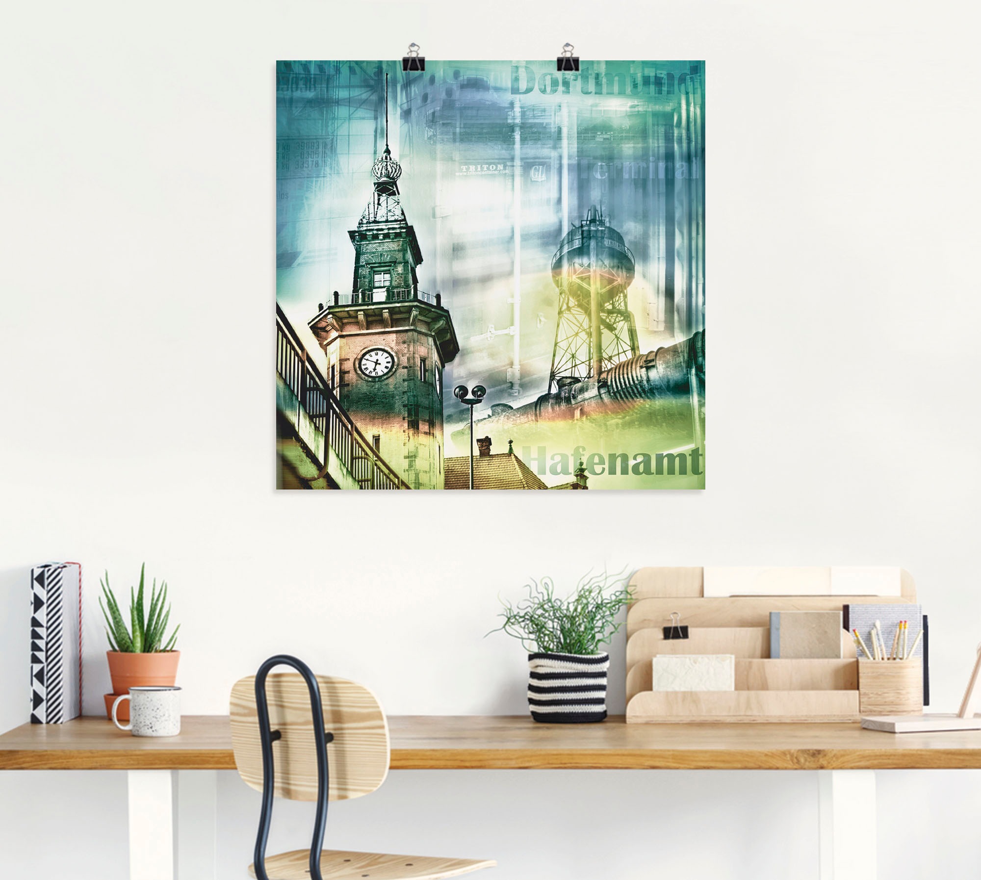 Artland Wandbild »Dortmund Skyline Collage I«, Architektonische Elemente, (1 St.), als Leinwandbild, Wandaufkleber oder Poster in versch. Größen