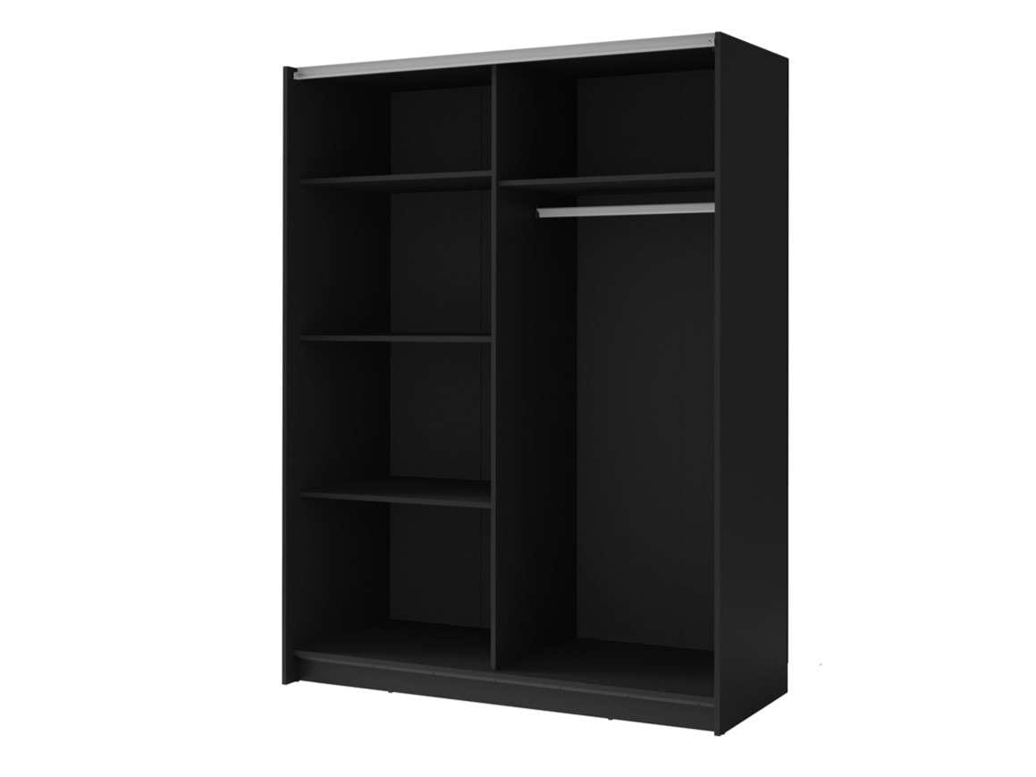 INOSIGN Kleiderschrank »Kleiderschrank Camden mit Spiegel, 4 Einlegeböden und Kleiderstange«, Garderobe mit 2 Schwebetüren und Lamellen, BxHxT 200,2x198,5x61,6 cm
