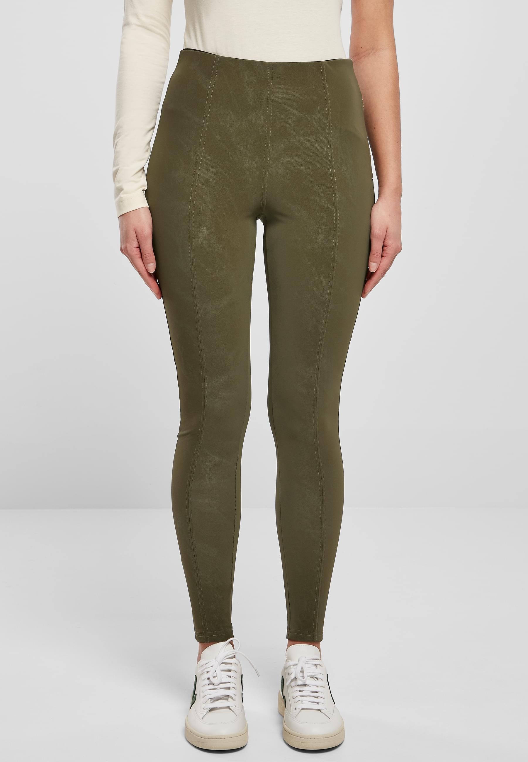URBAN CLASSICS Leggings »Urban Classics Damen Ladies Washed Faux Leather Pants«, (1 tlg.)