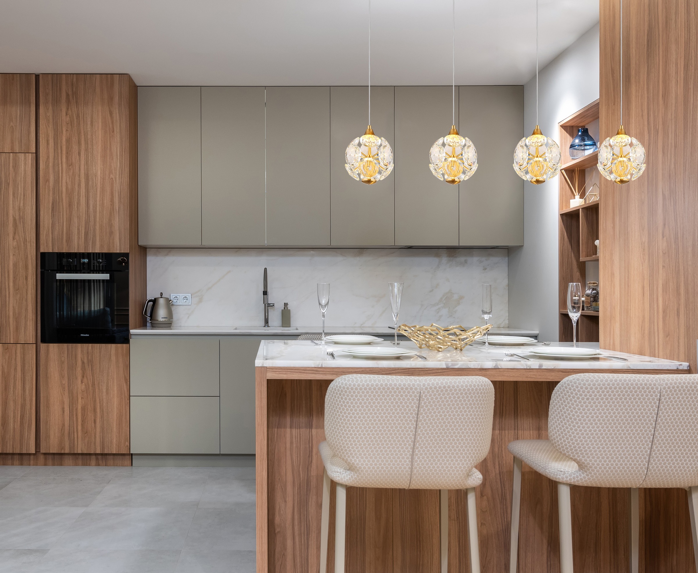 GLOBO LIGHTING LED Pendelleuchte »VIRINA« LED-Modul 1 Stk. Warmweiß Hängelampe/Hängeleuchte/Wohnzimmer/Esstisch/elegant