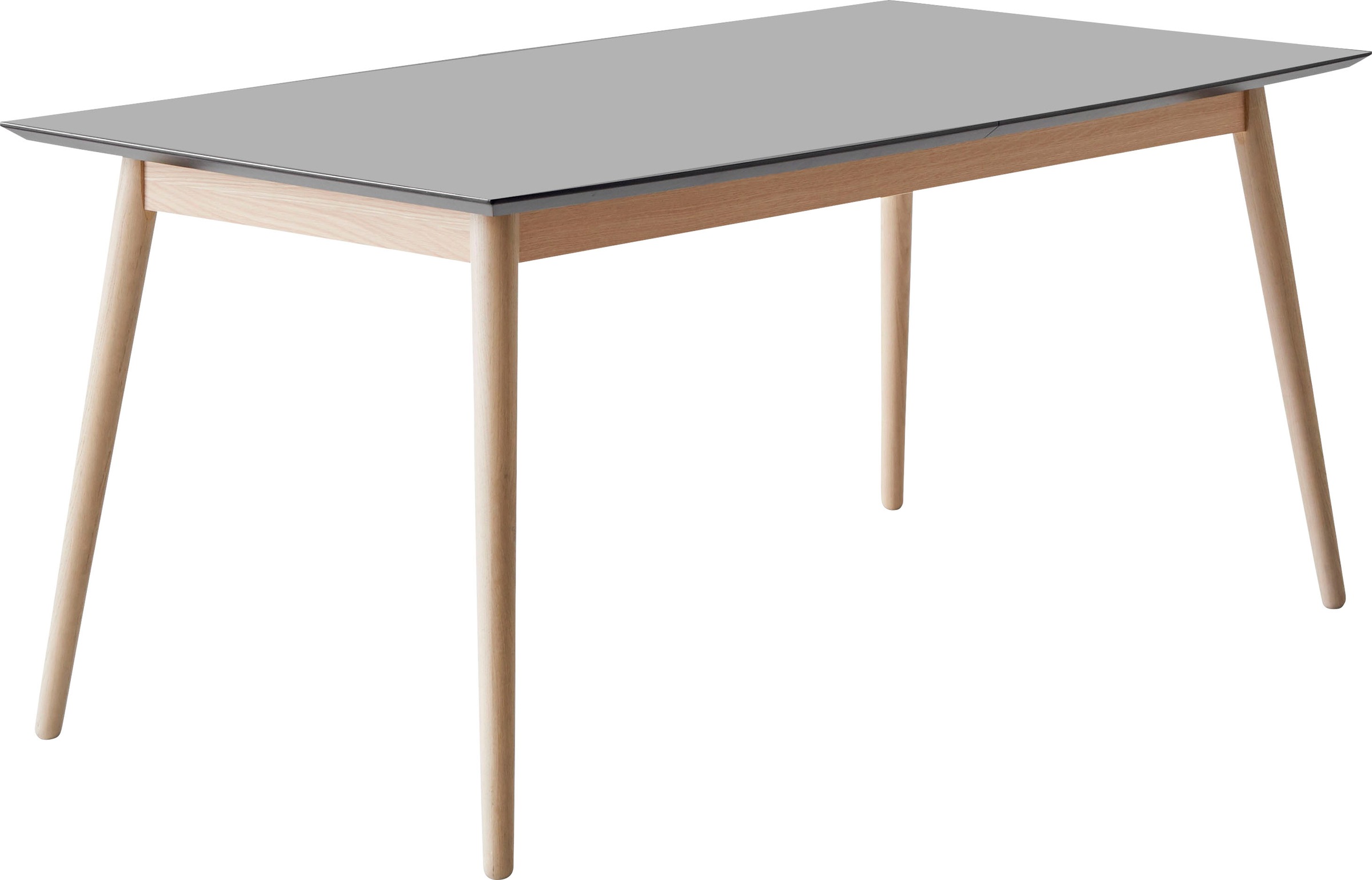 Hammel Furniture Esstisch »Meza Designtisch mit Auszugsfunktion und 2 Einlegeplatten«, bootsförmige Tischplatte MDF, Eiche Massivholzgestell