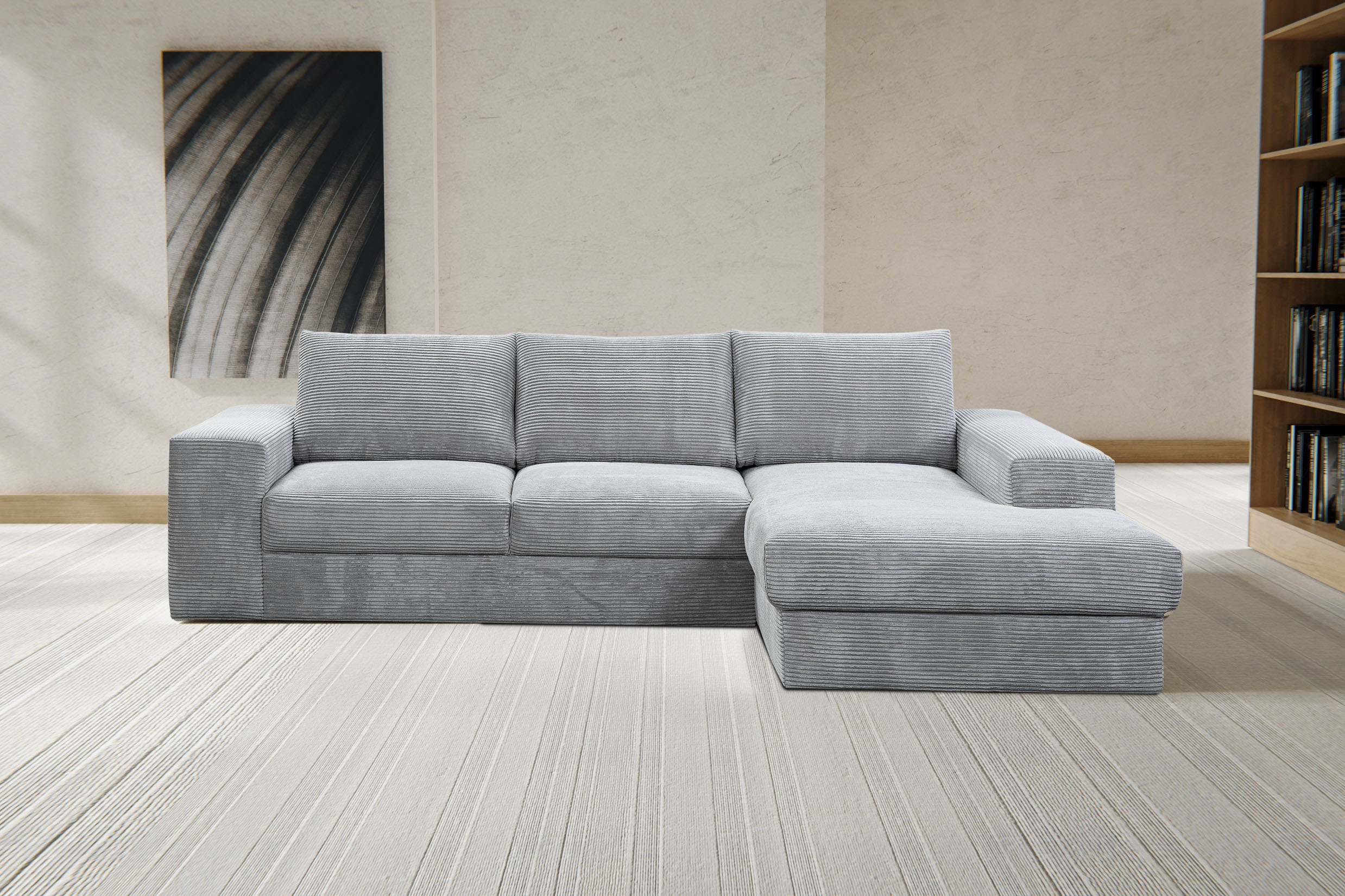 WERK2 Ecksofa "Rozzana 280 x 190 cm modern und bequem" Cord, L-Form, XXL