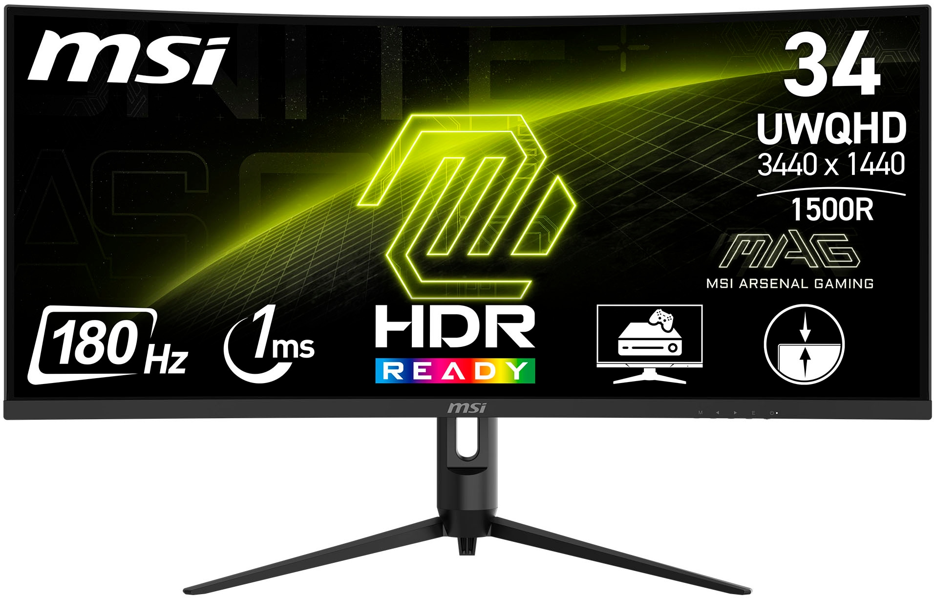 GAMEMAX Gaming-PC-Komplettsystem »MegaDeal HYPE-A BK 2838 AMD Ryzen 5 9600X 16GB DDR5 1TB SSD RTX 5070« 34 ″ AMD Ryzen 5 GeForce RTX? 5070 16 GB RAM 1.000 GB SSD Windows 11, DDR5 RAM + MSI MAG 342CQR E2 Curved Monitor 86cm (34")