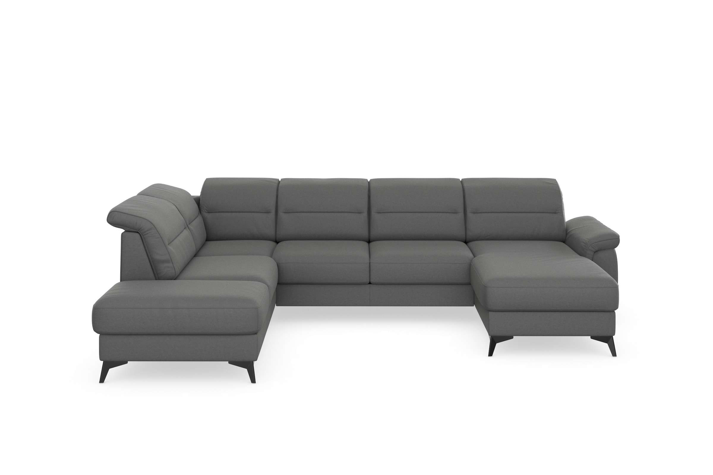 sit&more Wohnlandschaft »Sinatra U-Form« optional mit Kopfteilverstellung und Armteilfunktion, Metallfüße