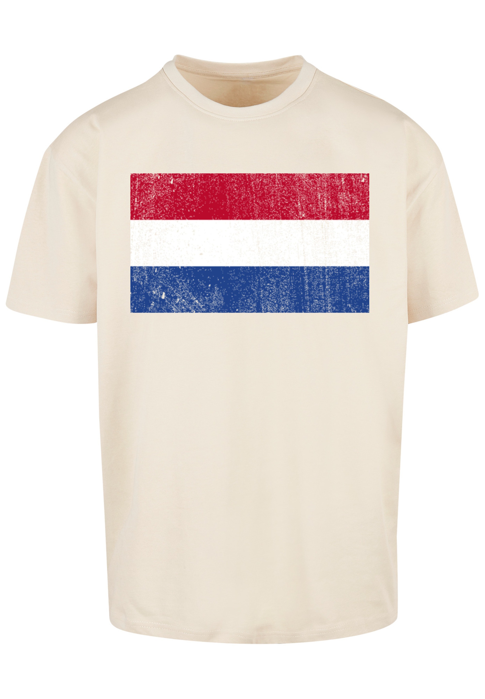 F4NT4STIC T-Shirt »Netherlands NIederlande Holland Flagge distressed«, Print