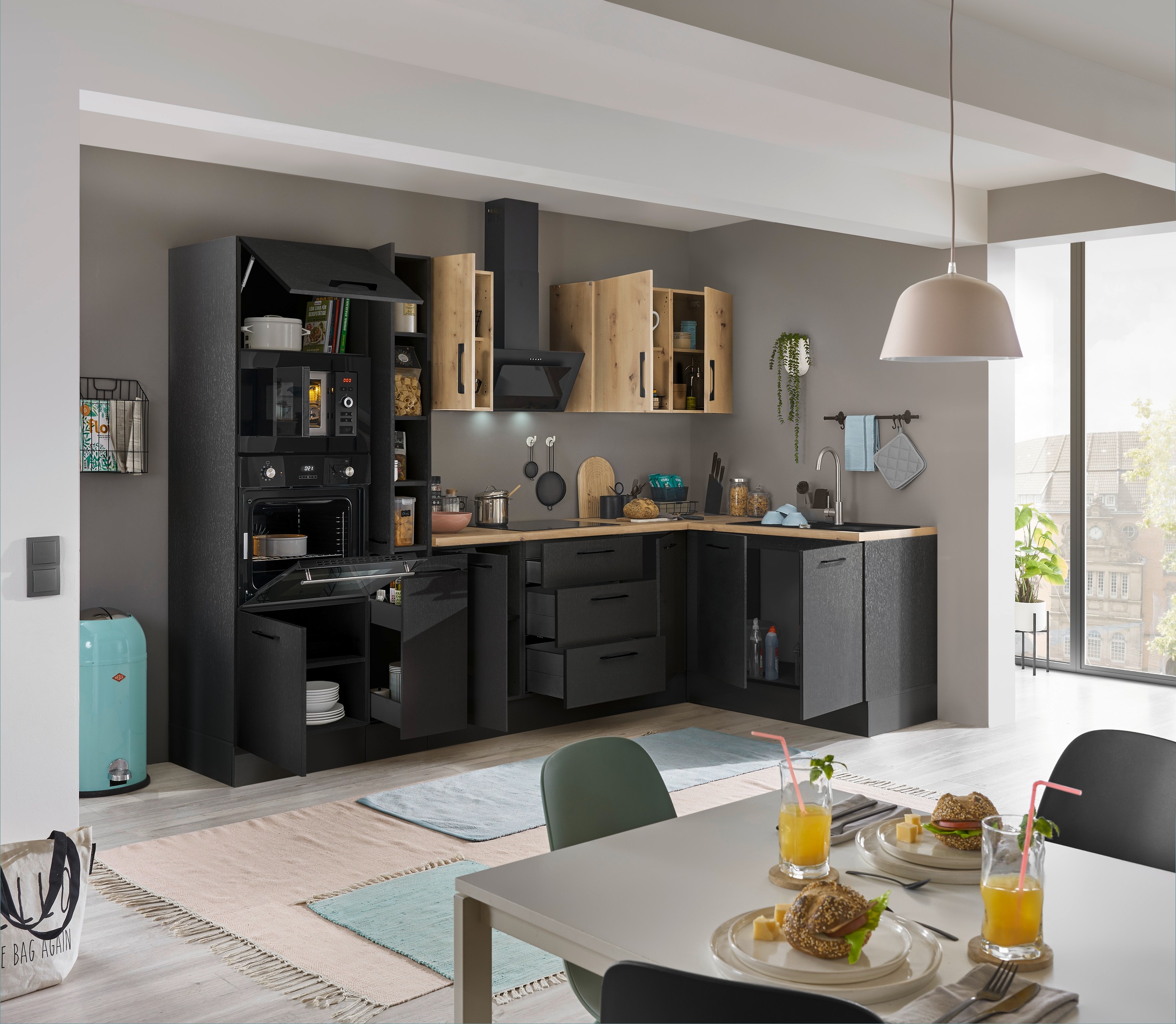 BASIC by Balculina Winkelküche »Turin«, Stellbreite 300x175 cm, wahlweise mit E-Geräten