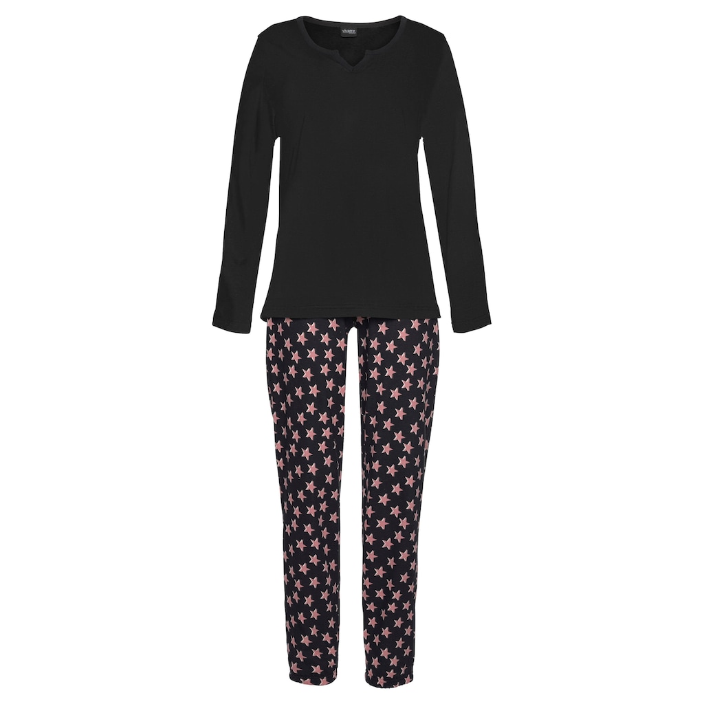 Vivance Dreams Pyjama, (4 tlg., 2 Stück), mit Sternenmuster