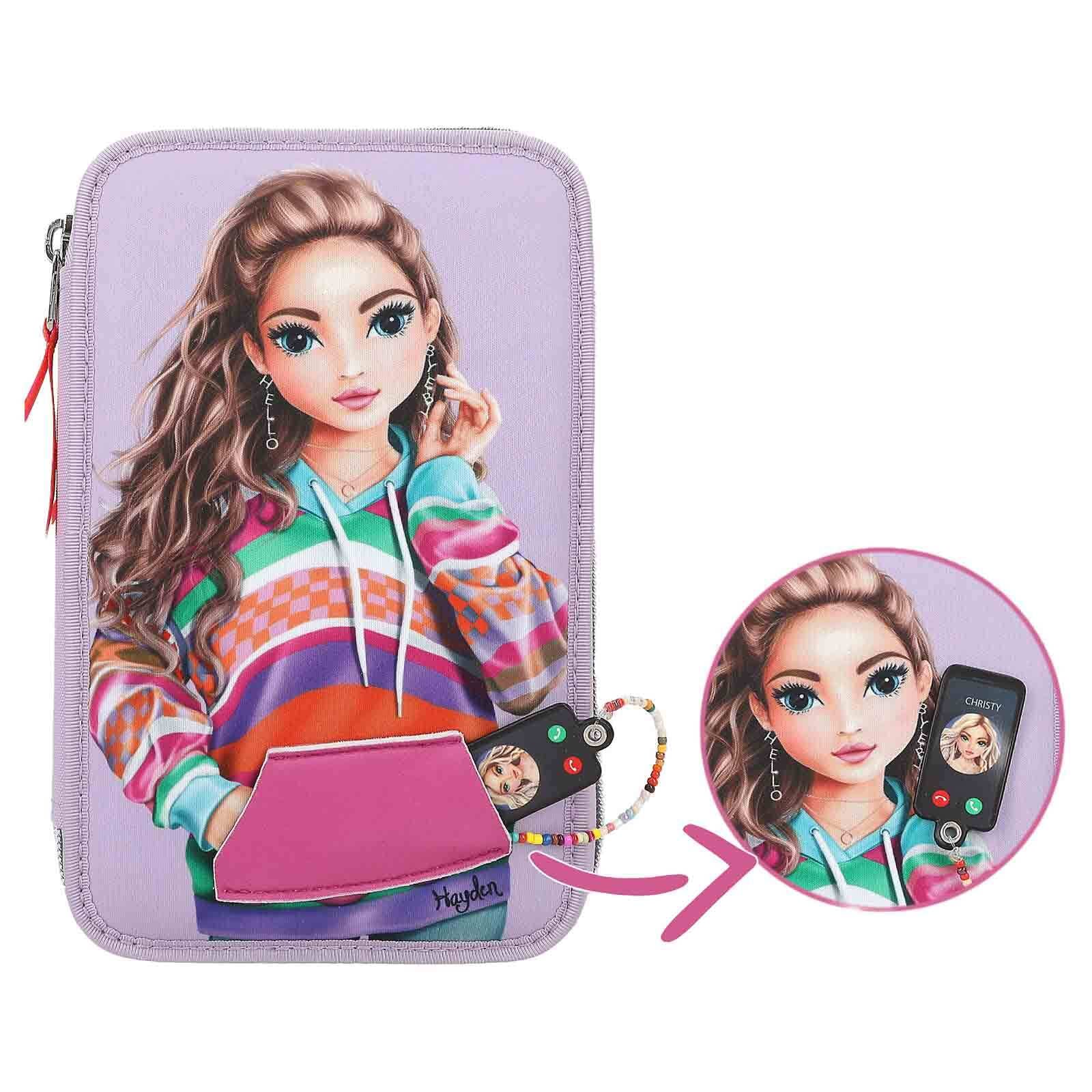 Depesche Buntstift »3-Fach Federtasche mit Stifte TOPModel 20,5 x 14,3 cm violett«