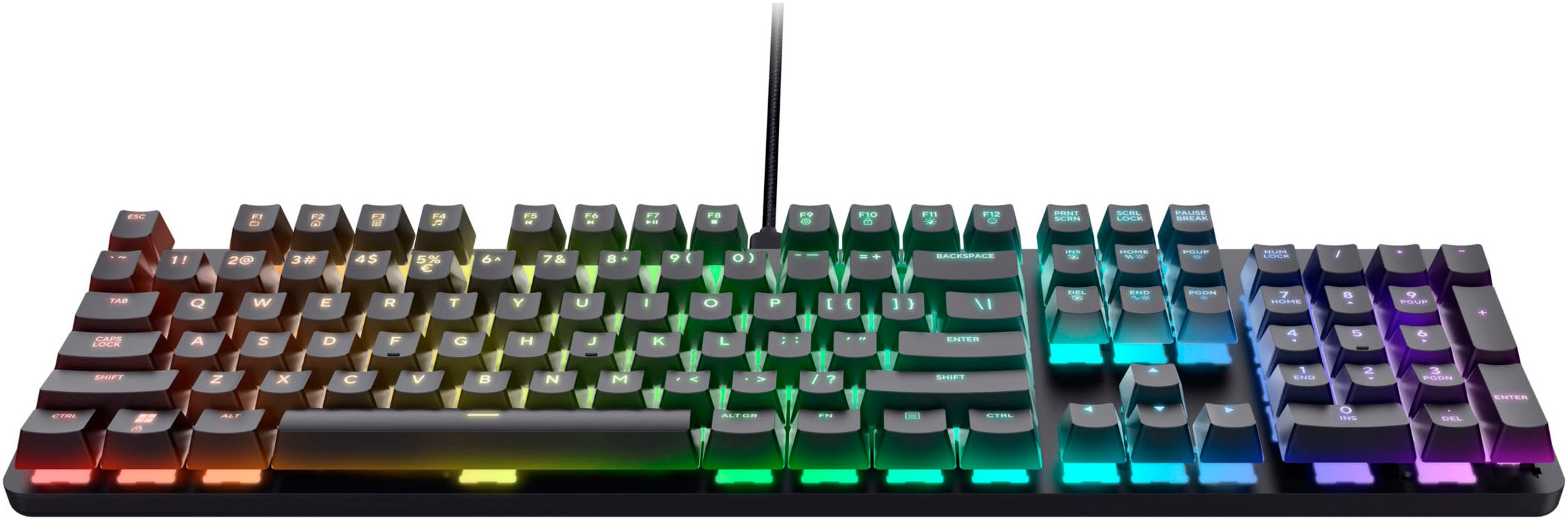Trust Gaming-Tastatur »GXT 871 Zora«, (Anpassbare Höhe-Ziffernblock-Fn-Tasten-USB-Anschluss)