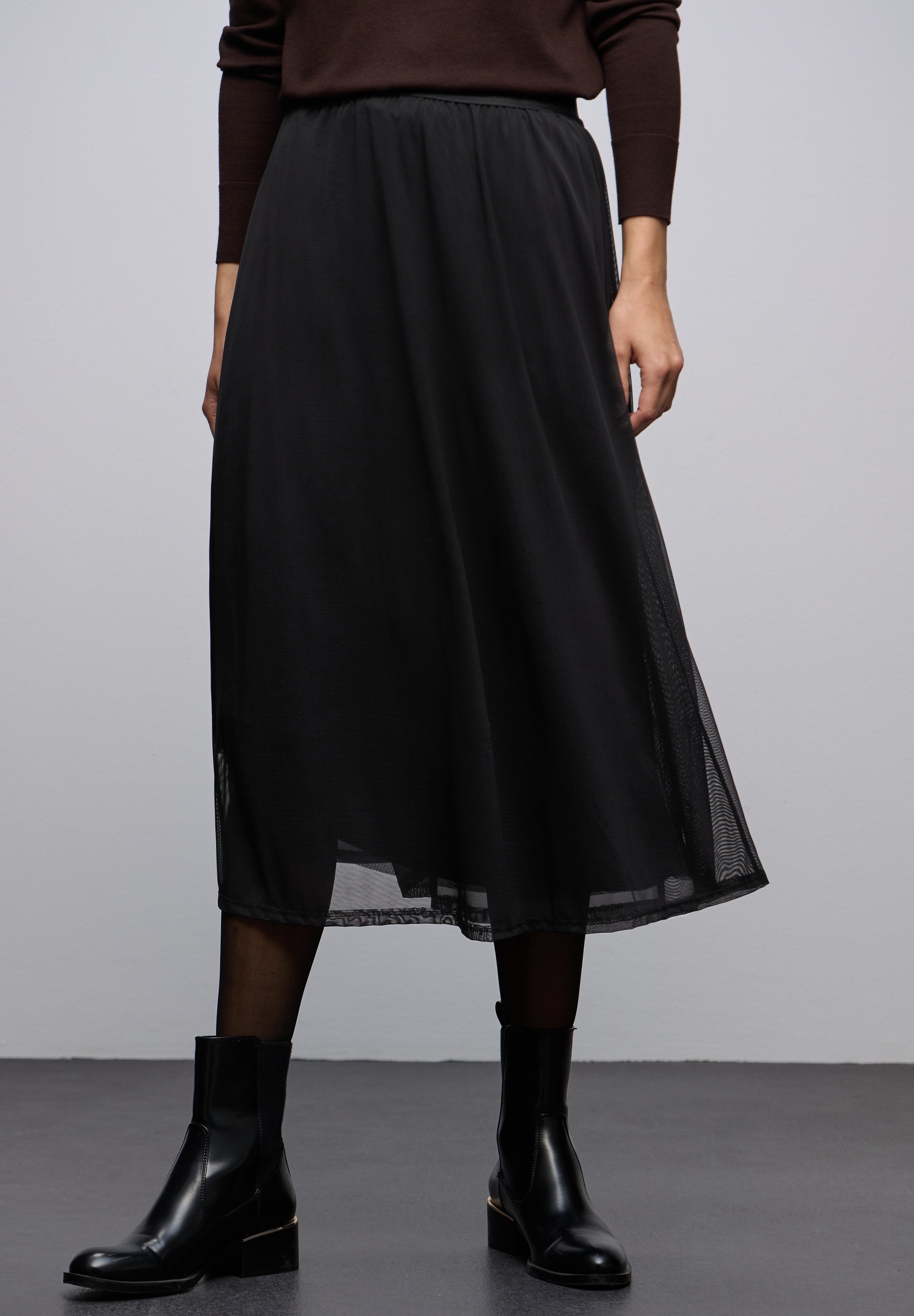 STREET ONE Meshrock 3/4 Länge mit Gummizug günstig online kaufen