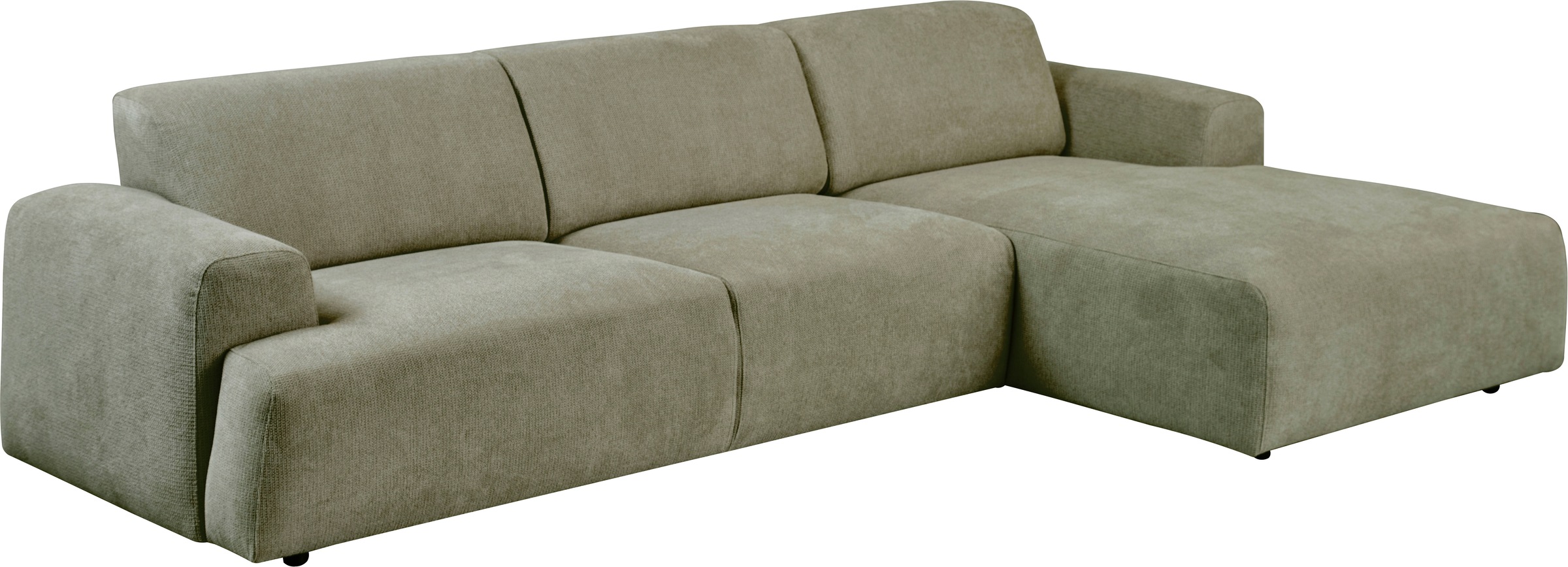 andas Ecksofa »Linkka, Breite 301 cm«, L-Form, in einem weichen Chenille-Stoff, mit Wellenunterfederung