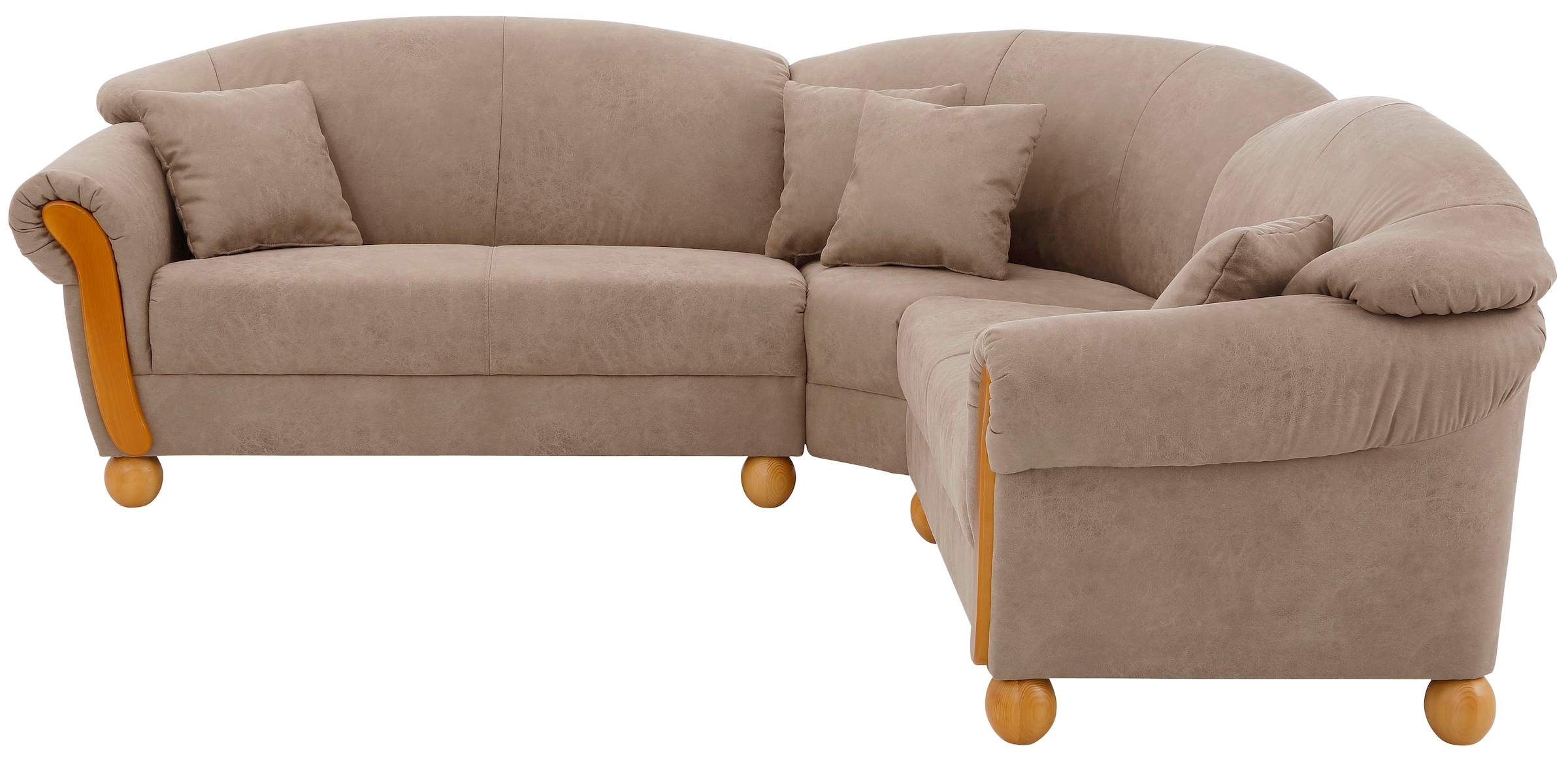 Home affaire Ecksofa »Milano Vintage, L-Form«, mit Federkern, Bezug in Lederoptik, incl. 4 Zierkissen