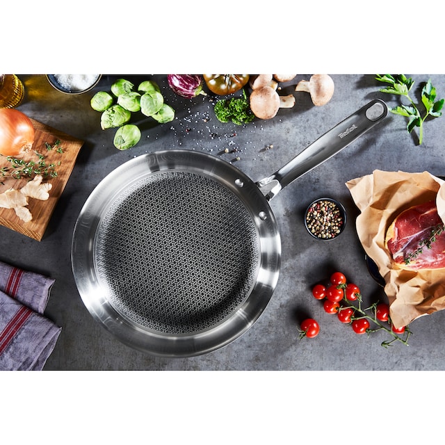 Tefal Bratpfanne »Eternal Mesh«, Edelstahl 18/10, (1 tlg.),  Triply3-Schicht-Material, Mesh-Beschichtung, alle Herdarten, Induktion  bestellen | BAUR